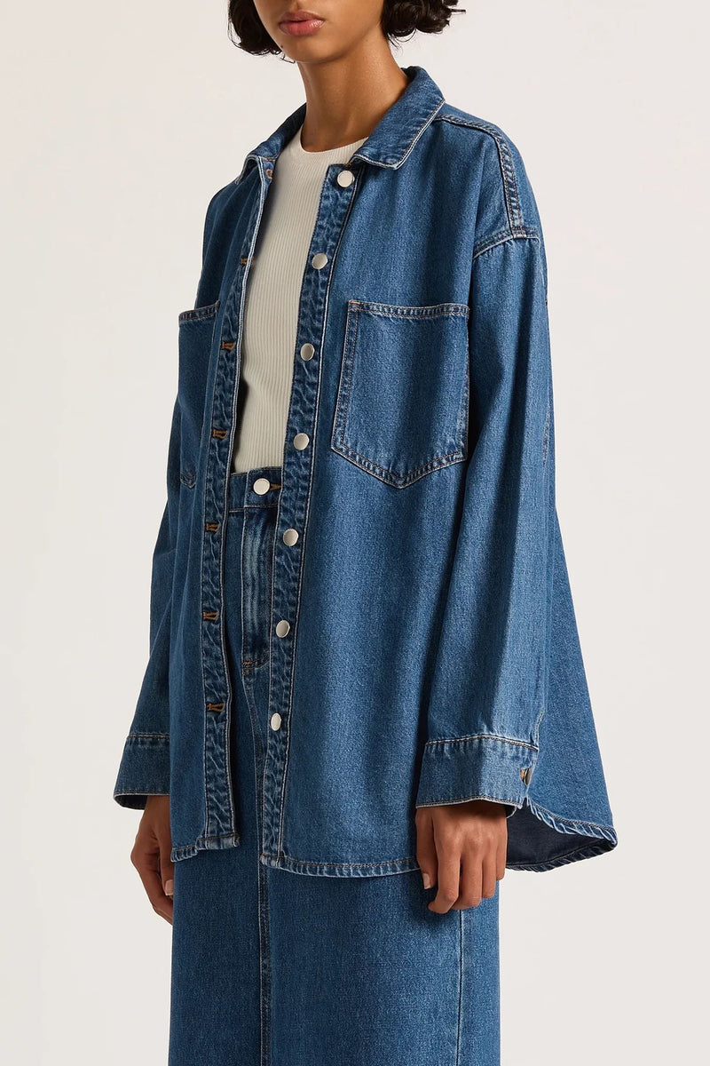 Nude Lucy Organic Denim Overshirt - Vintage Blue Nude Lucy