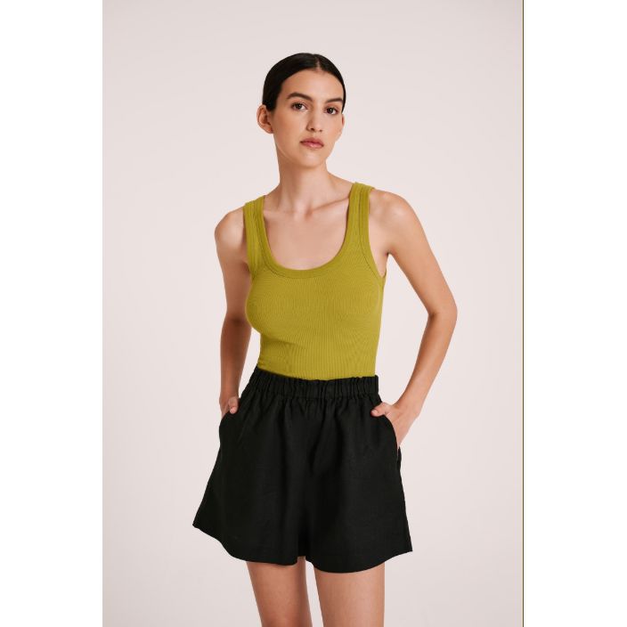 Nude Lucy Organic Rib Singlet - Fern Nude Lucy