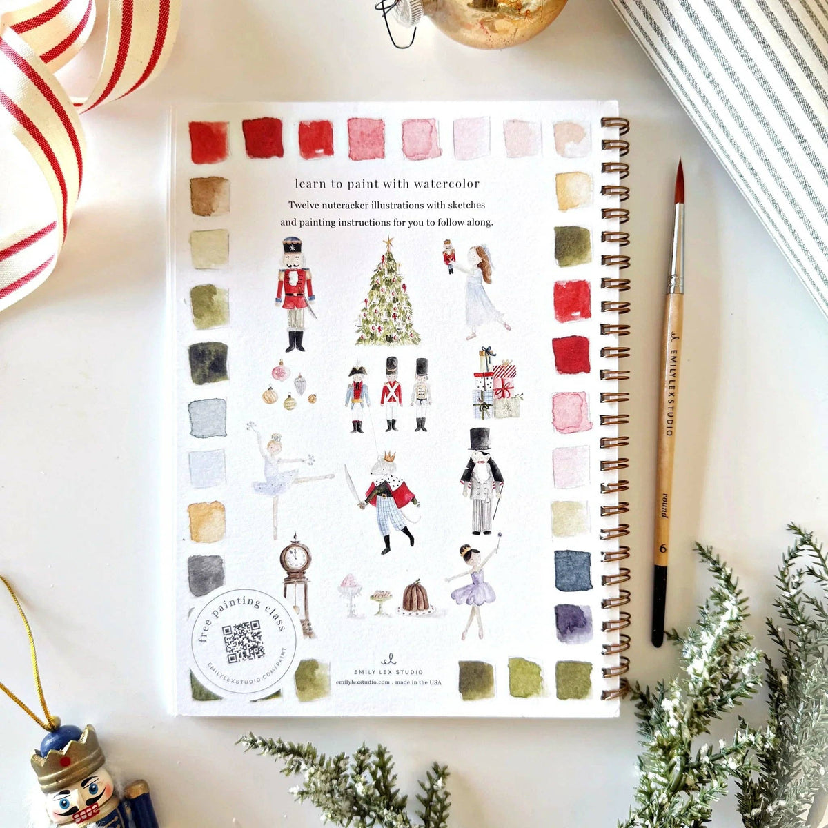 Nutcracker Watercolour Workbook emily lex studio