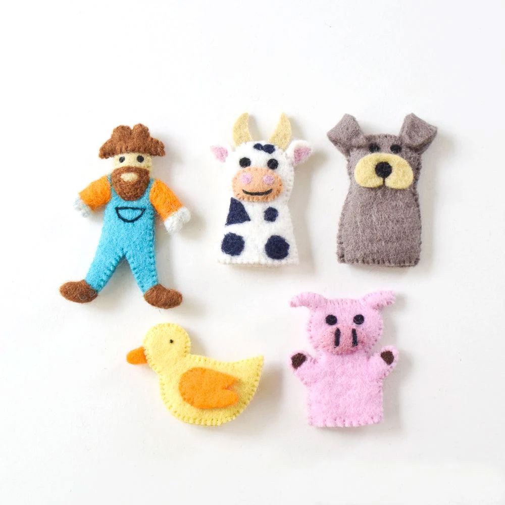 Old MacDonald Farm Animals A, Finger Puppet Set Finger Puppets Tara Treasures 