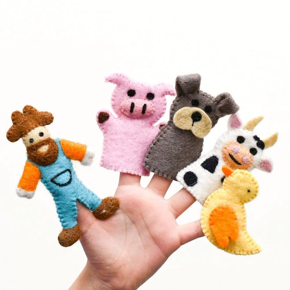 Old MacDonald Farm Animals A, Finger Puppet Set Finger Puppets Tara Treasures 