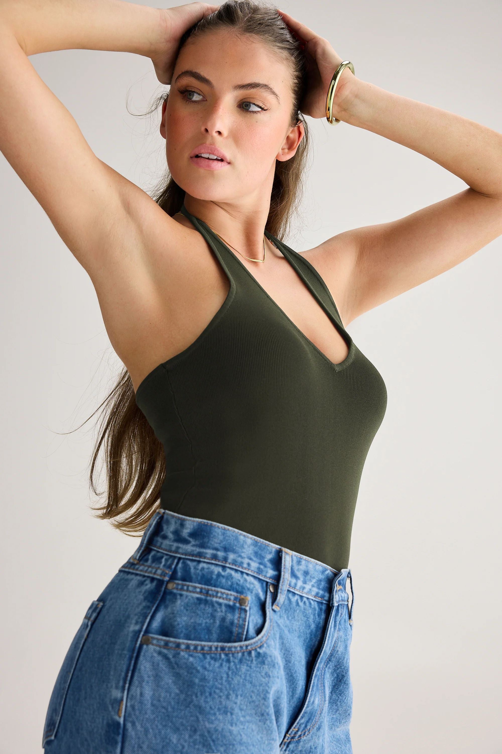 ORTC Clothing Co. Hadley Halter Neck Knit Top - Moss Halter Top ortc Clothing Co. 