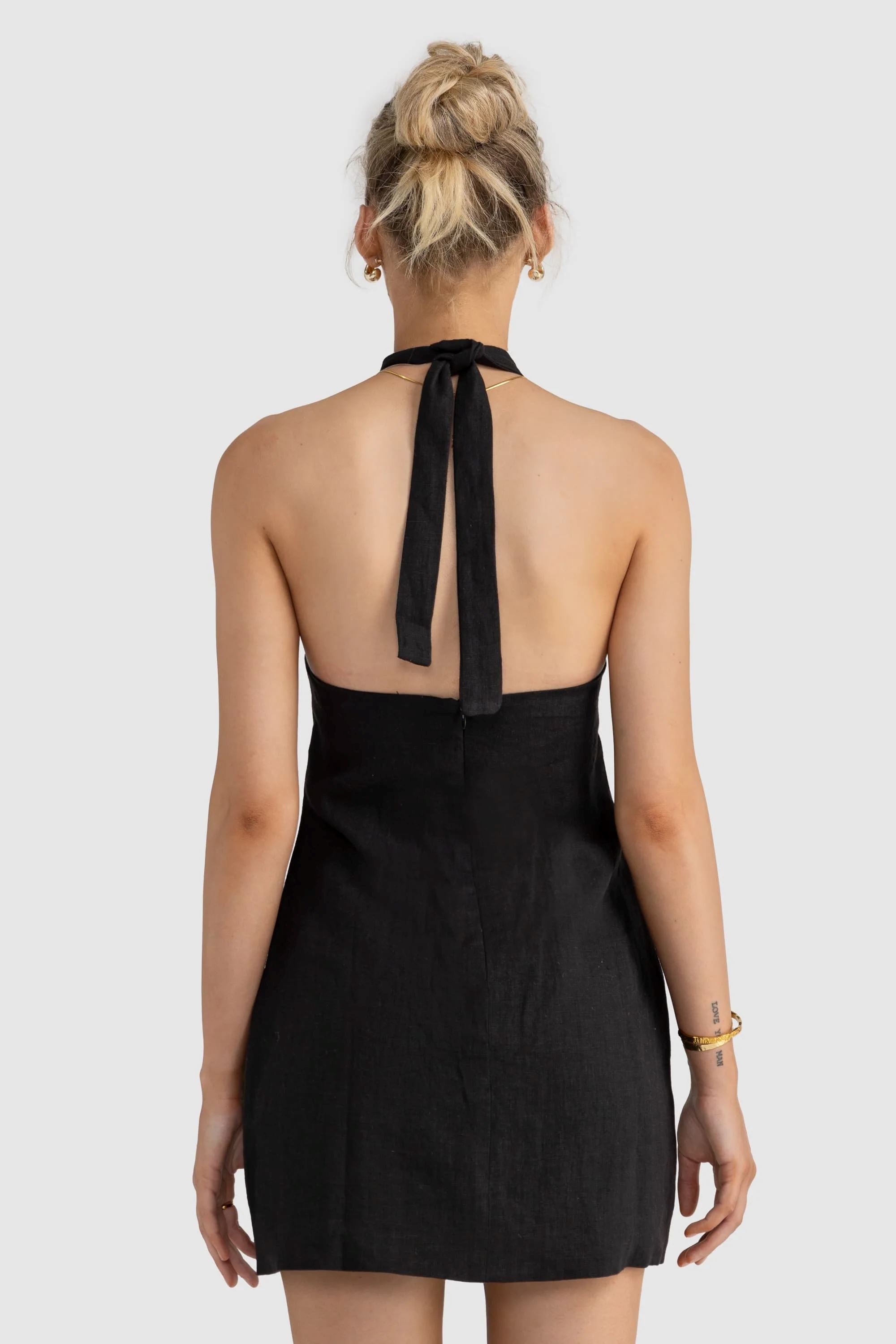 ORTC Clothing Co. Kaia Halter Mini Dress - Black ortc Clothing Co.