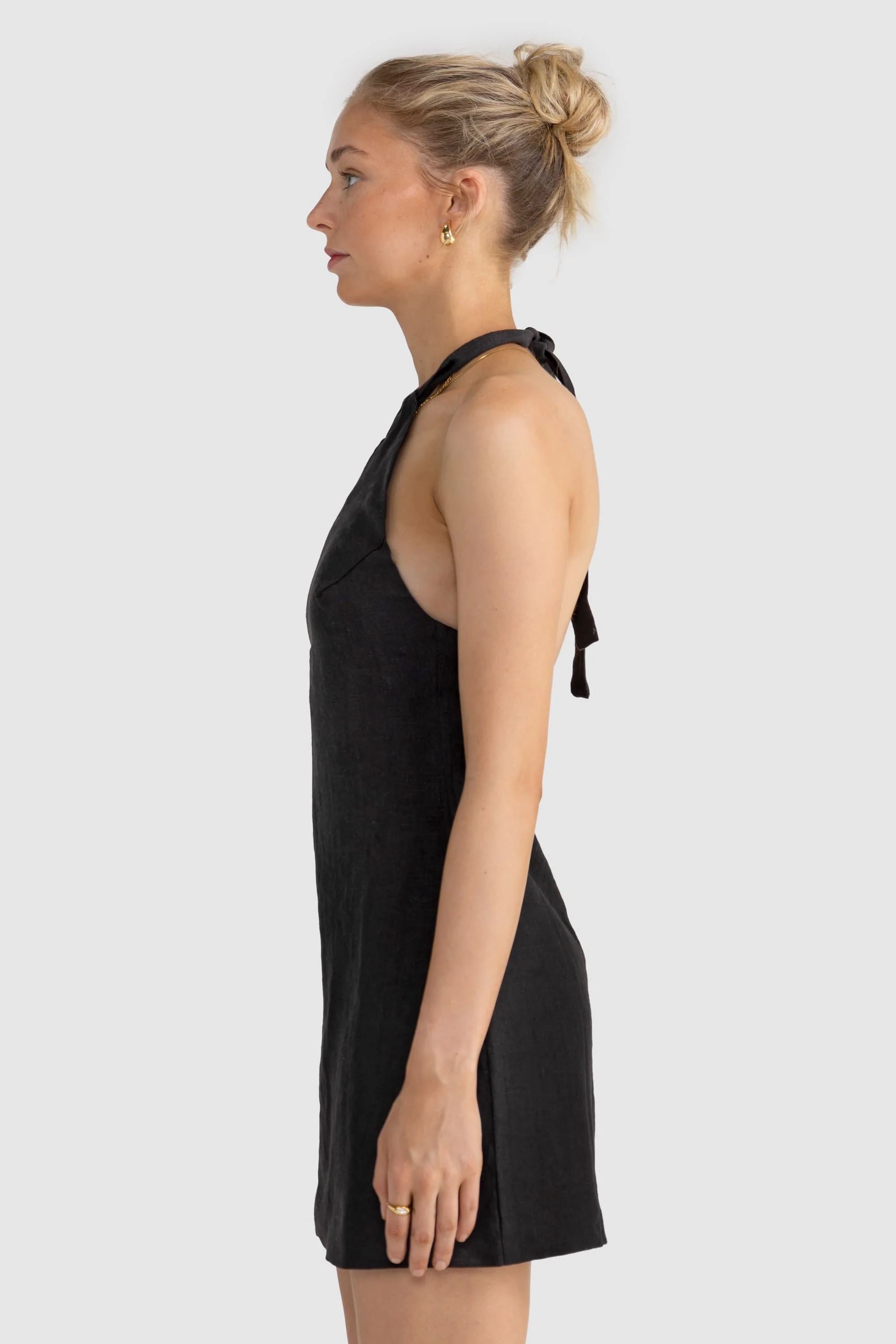 ORTC Clothing Co. Kaia Halter Mini Dress - Black ortc Clothing Co.