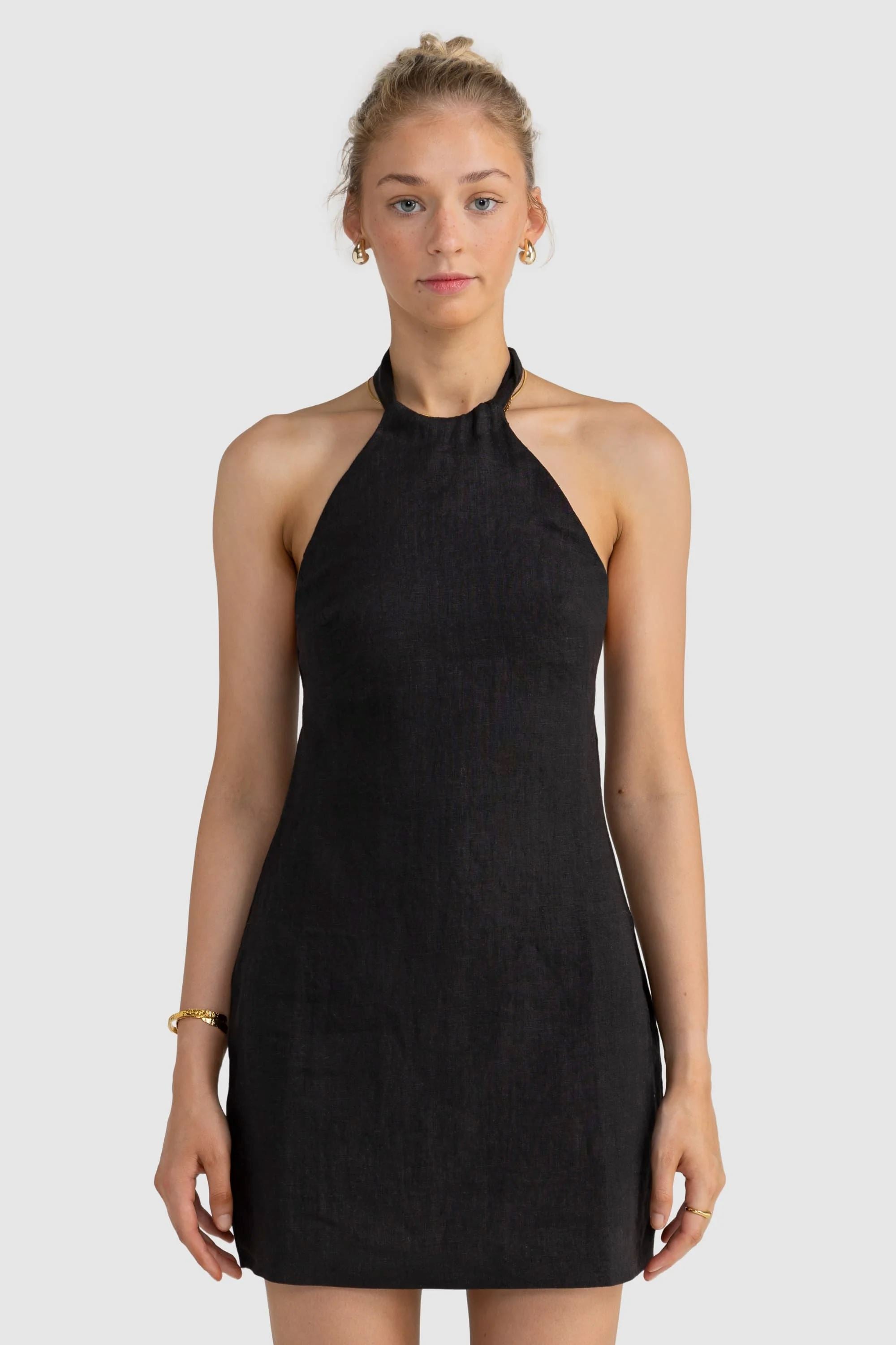 ORTC Clothing Co. Kaia Halter Mini Dress - Black ortc Clothing Co.