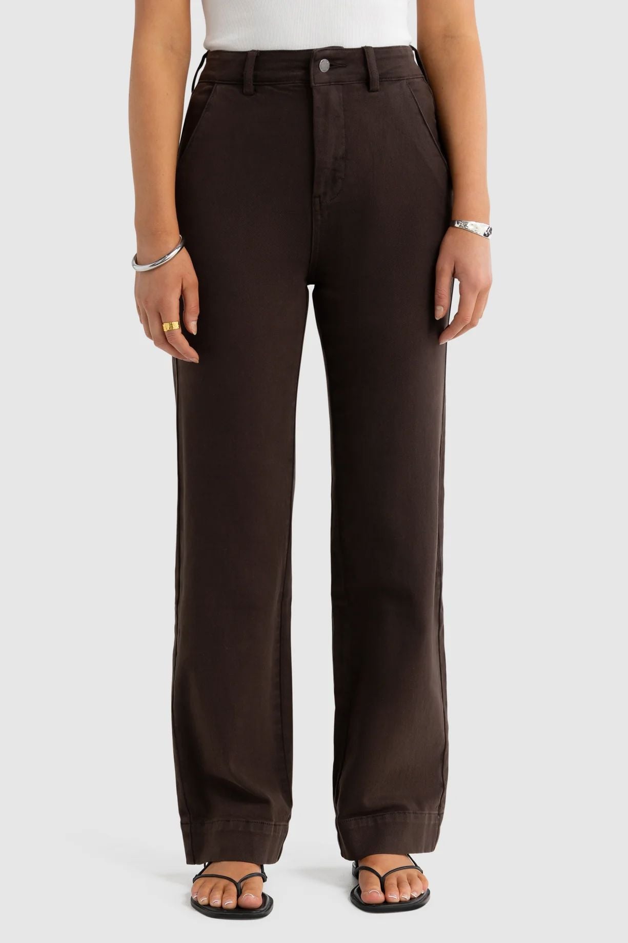 Ortc Clothing Co Lottie Straight Leg Denim Pant - Carob Women's Jeans ortc Clothing Co. 