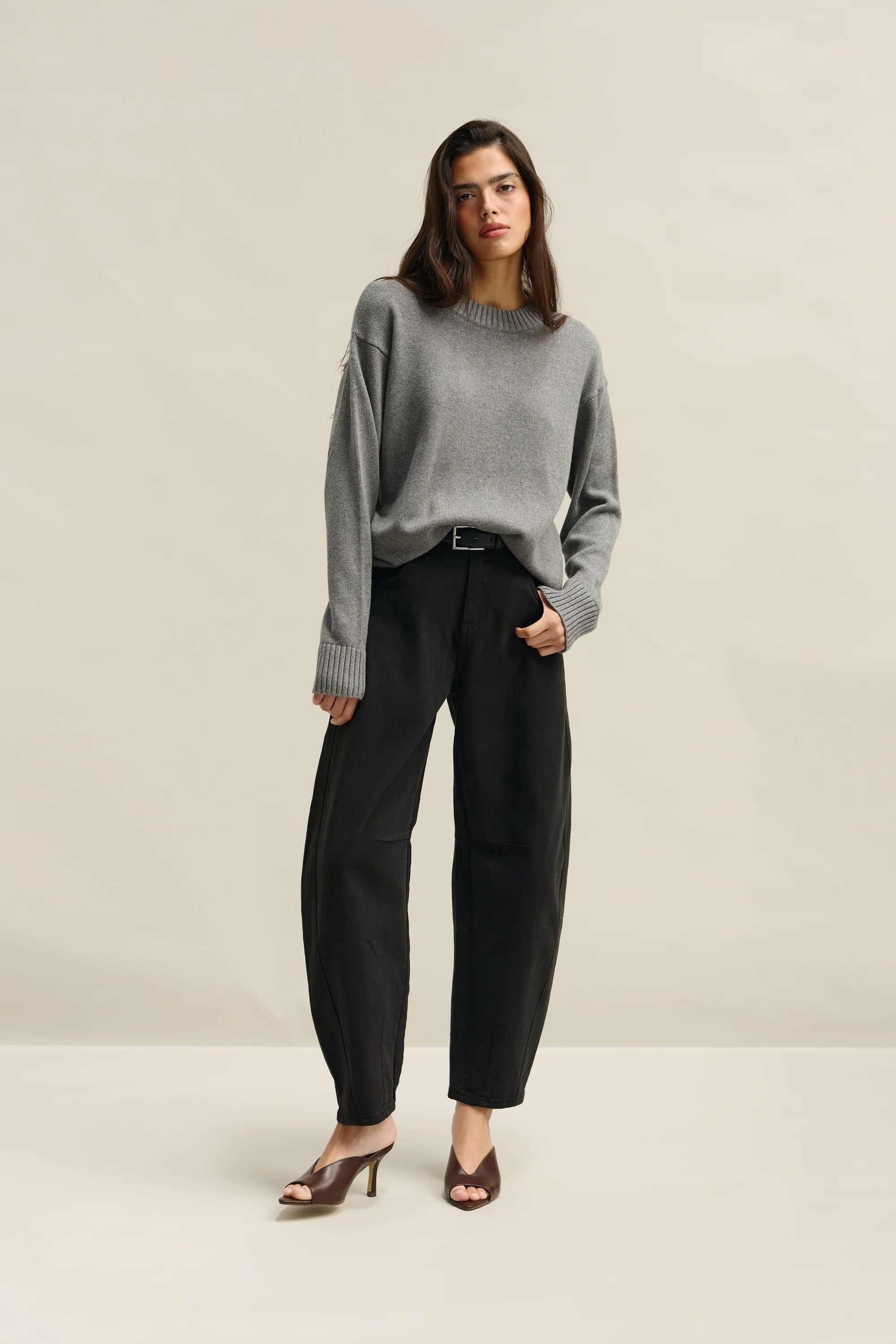 Ortc Lottie Barrel Leg Denim Pant - Black Women's Jeans ortc Clothing Co. 