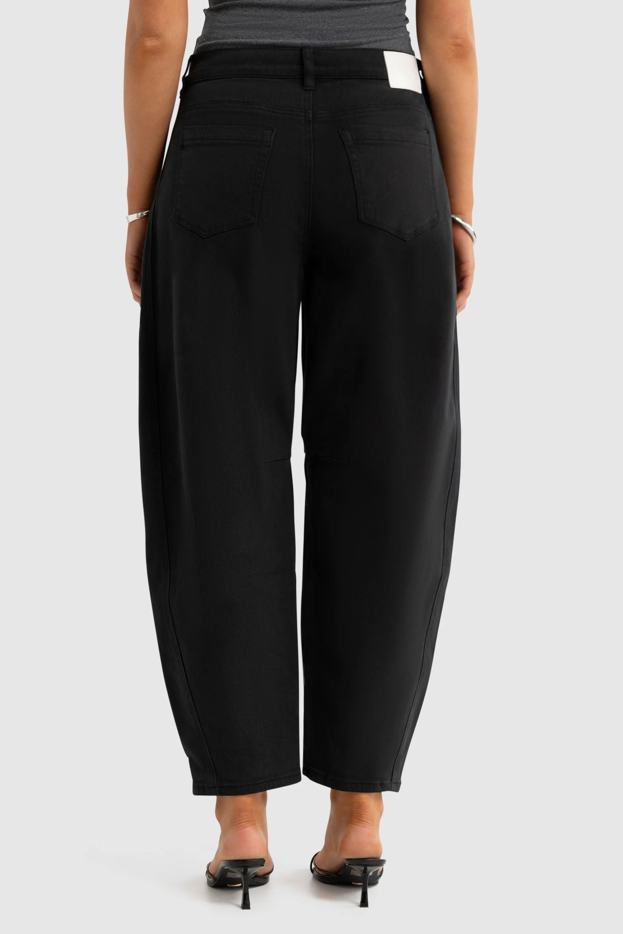 Ortc Lottie Barrel Leg Denim Pant - Black Women's Jeans ortc Clothing Co. 