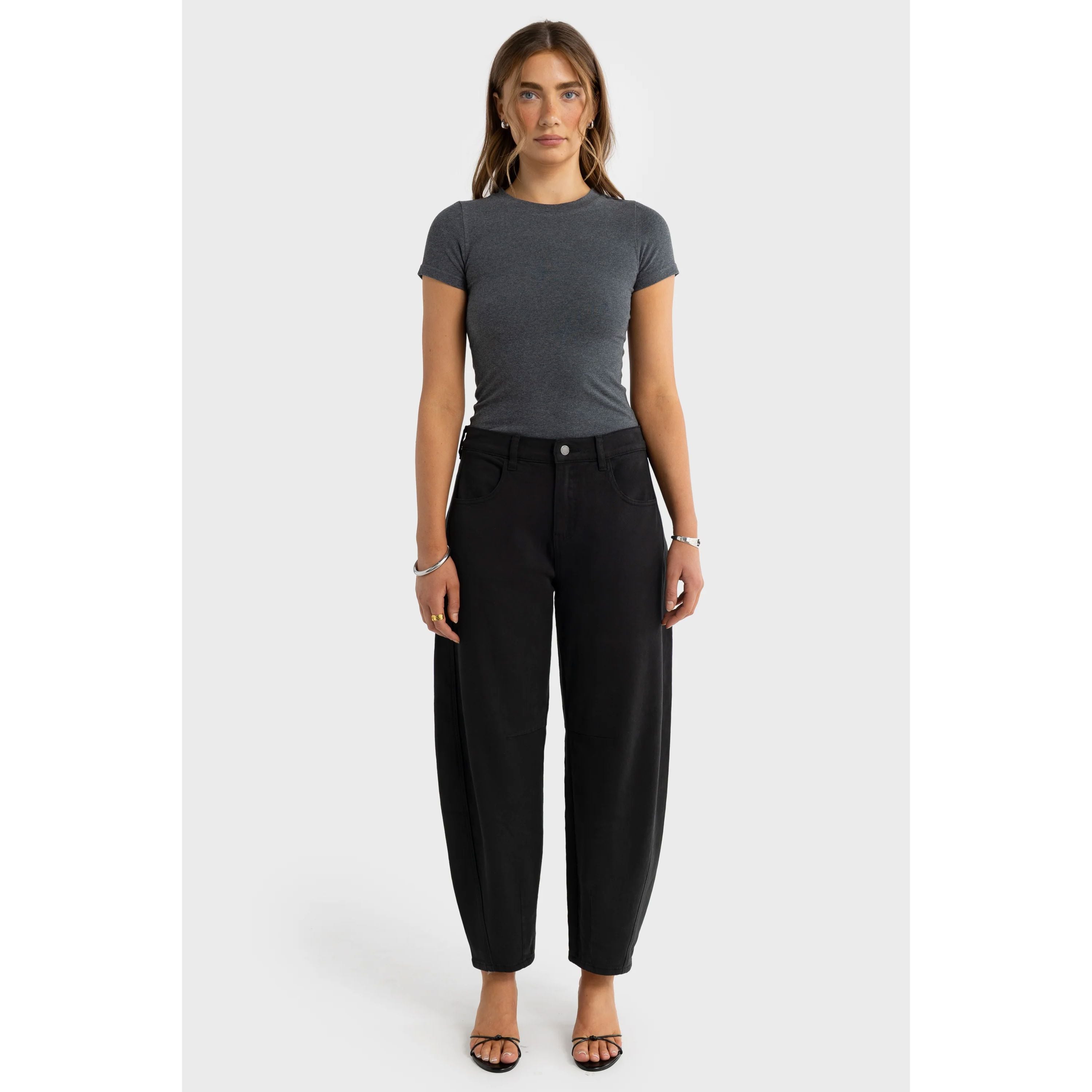 Ortc Lottie Barrel Leg Denim Pant - Black Women's Jeans ortc Clothing Co. 