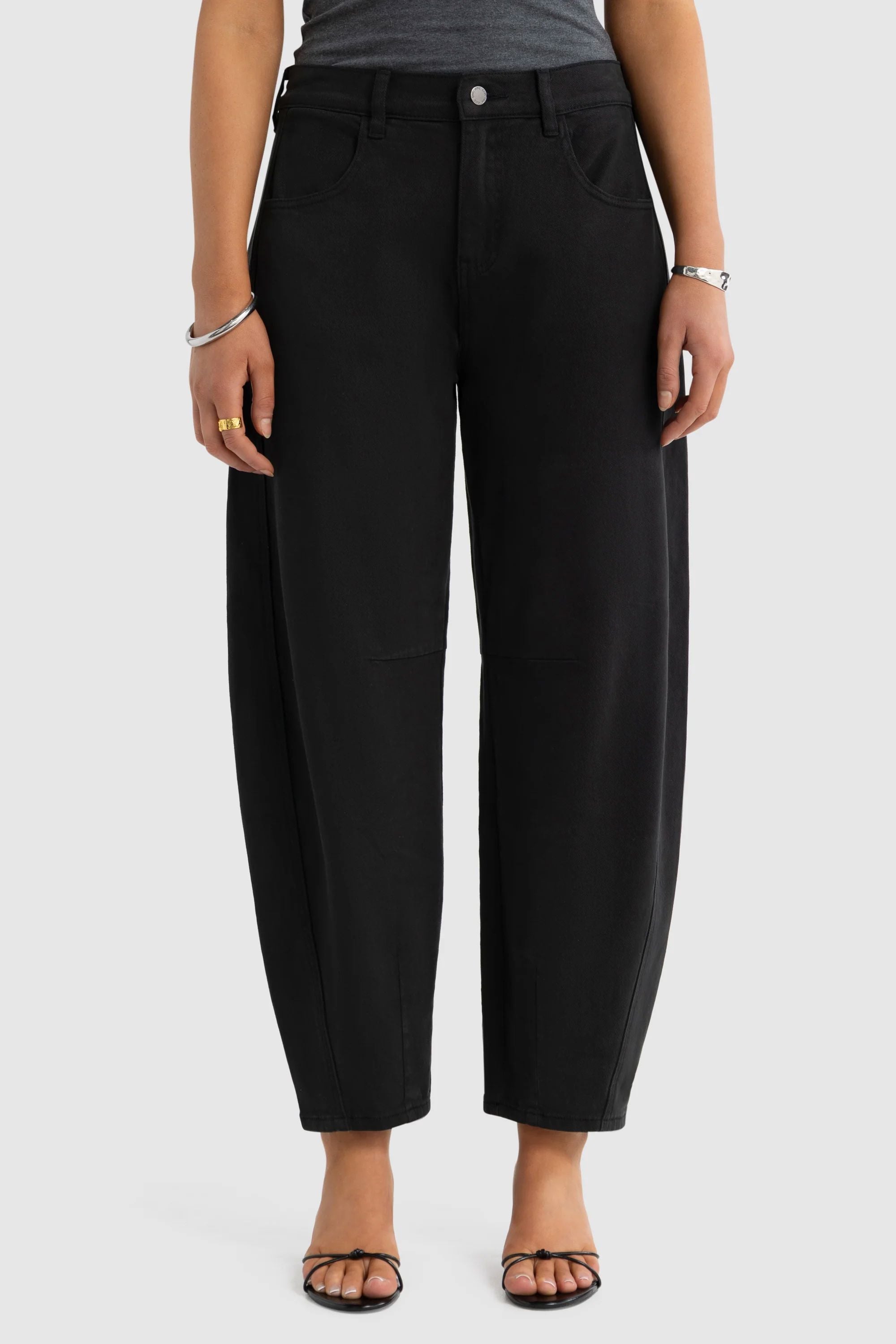 Ortc Lottie Barrel Leg Denim Pant - Black Women's Jeans ortc Clothing Co. 