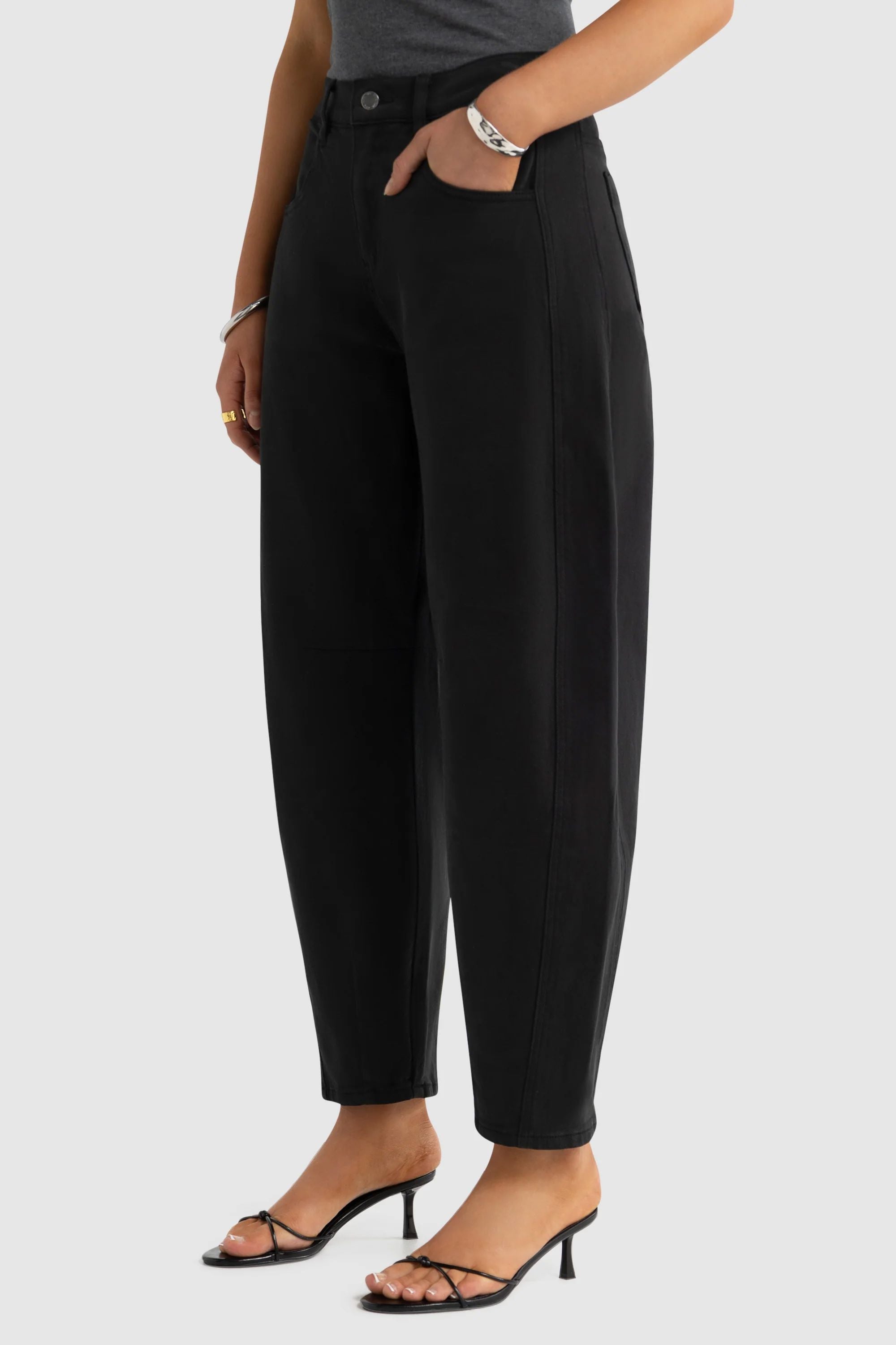 Ortc Lottie Barrel Leg Denim Pant - Black Women's Jeans ortc Clothing Co. 