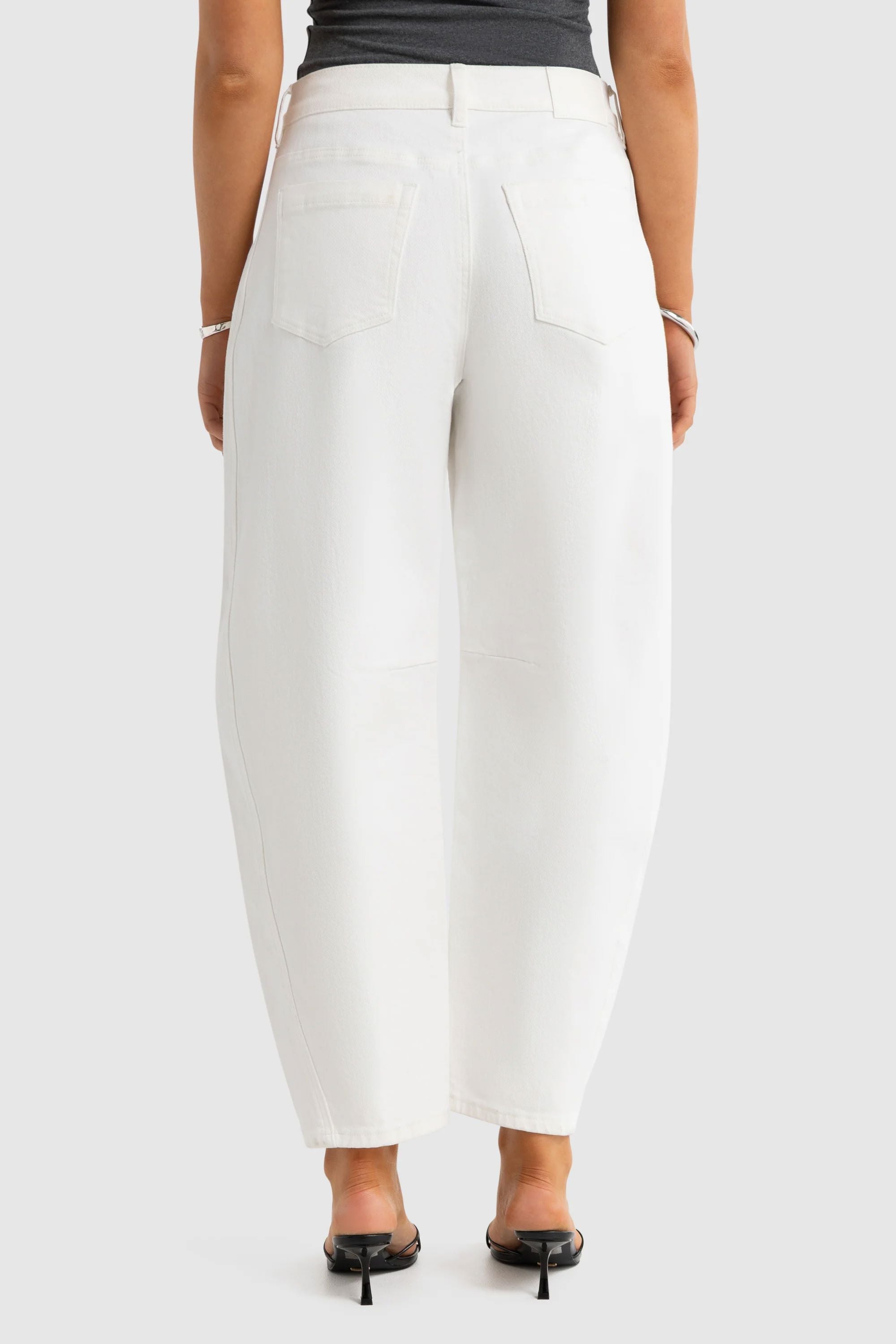 Ortc Lottie Barrel Leg Denim Pant - Chalk ortc Clothing Co.