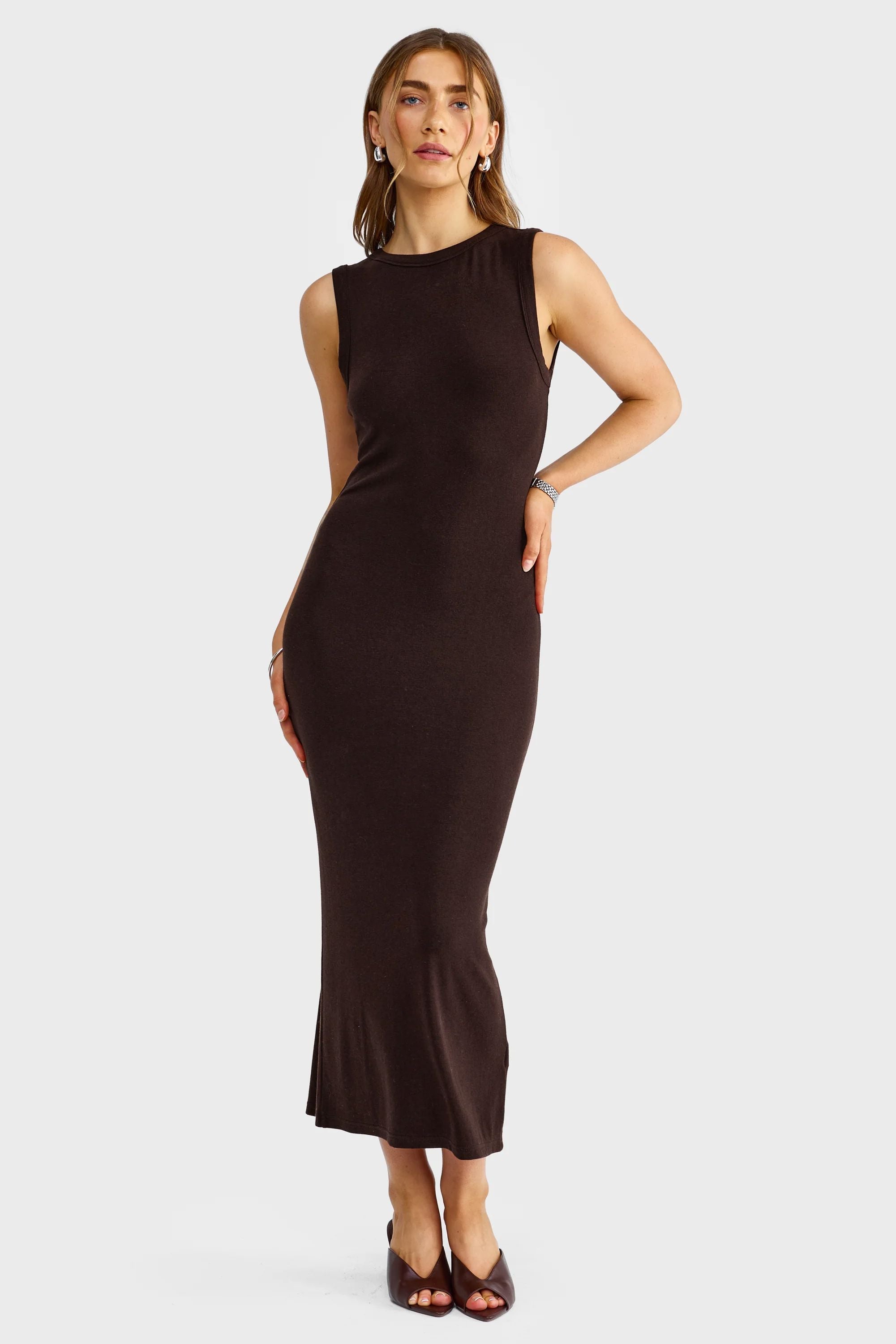 Ortc Margot Sleeveless Midi Dress - Carob Midi Dress ortc Clothing Co. 