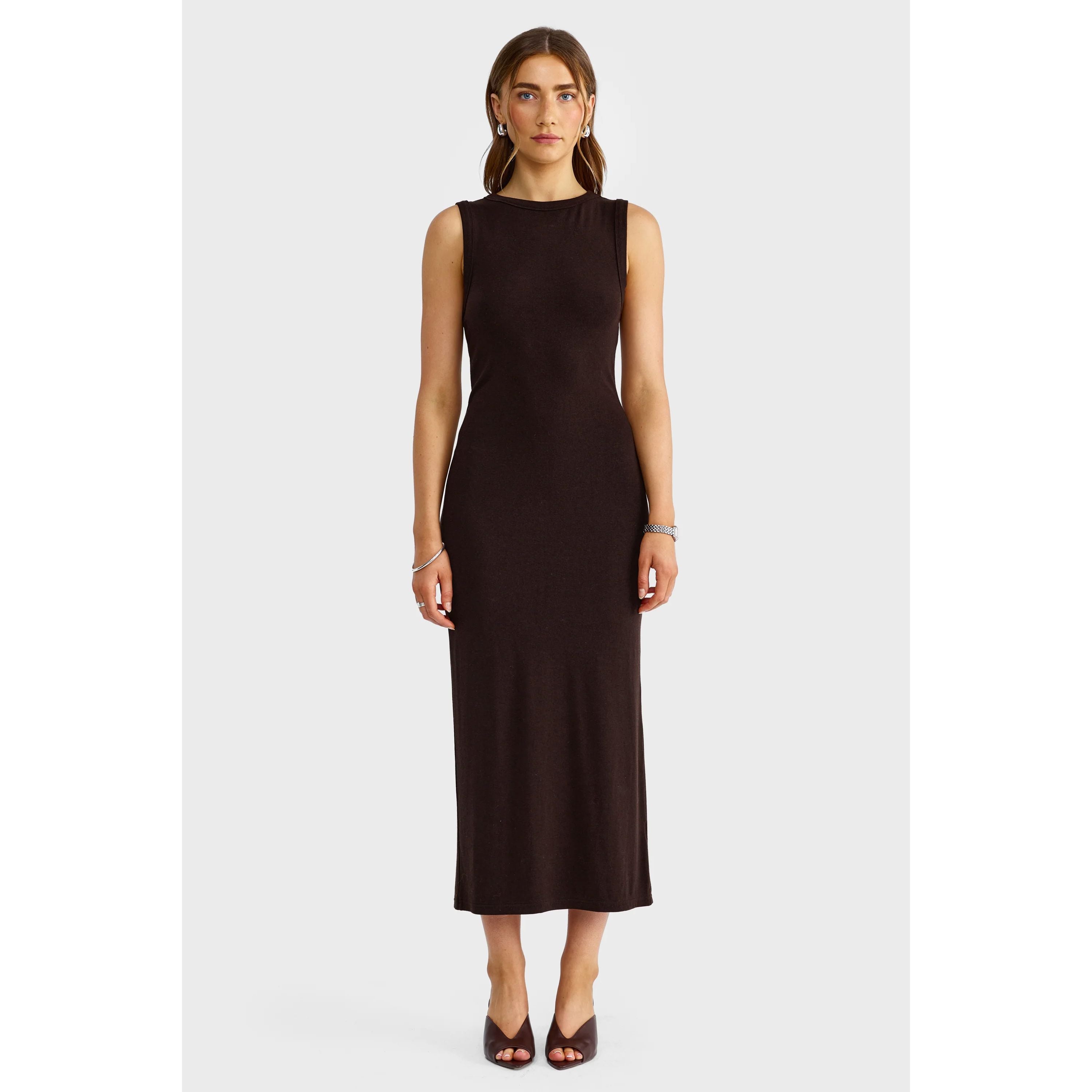Ortc Margot Sleeveless Midi Dress - Carob Midi Dress ortc Clothing Co. 