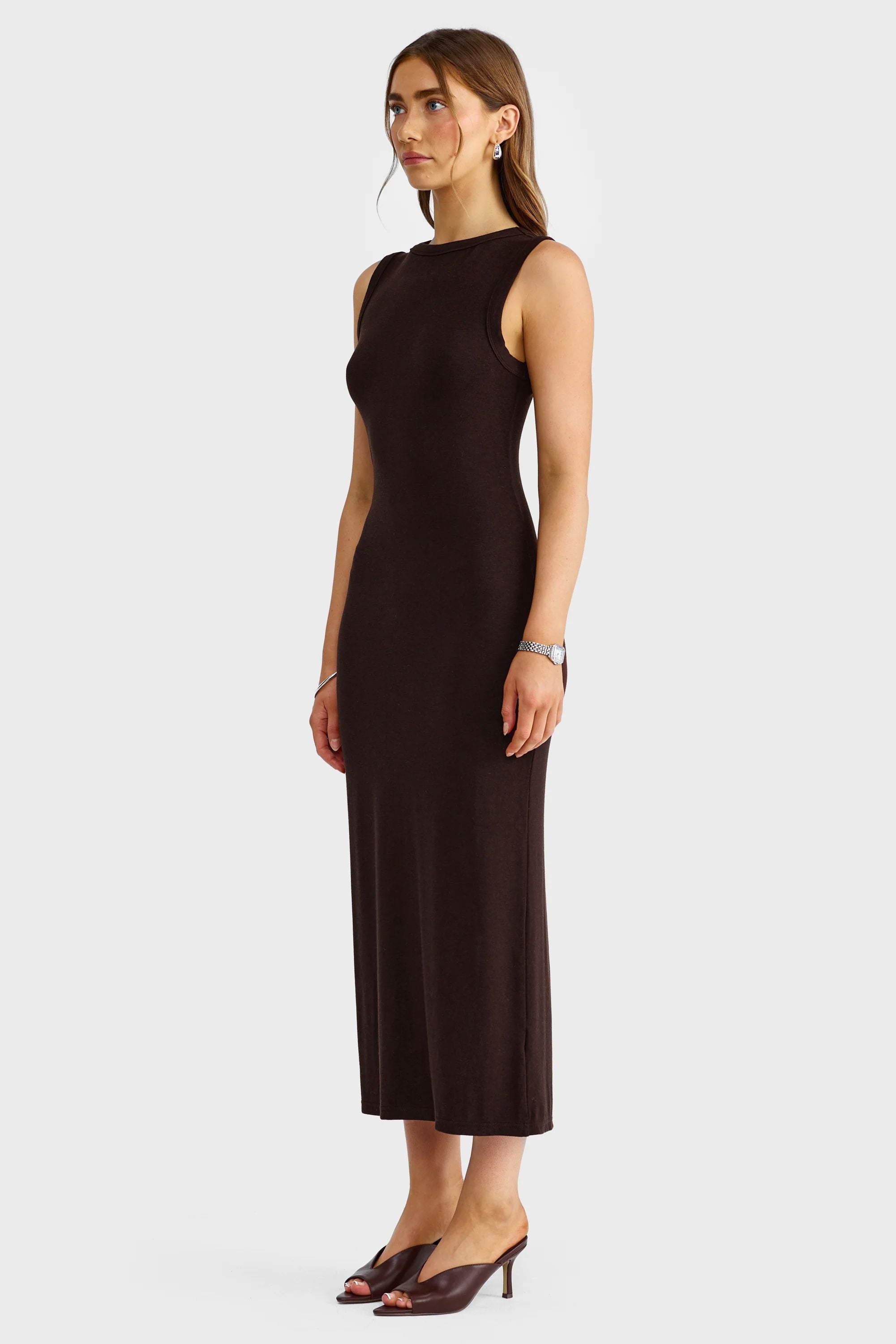 Ortc Margot Sleeveless Midi Dress - Carob Midi Dress ortc Clothing Co. 