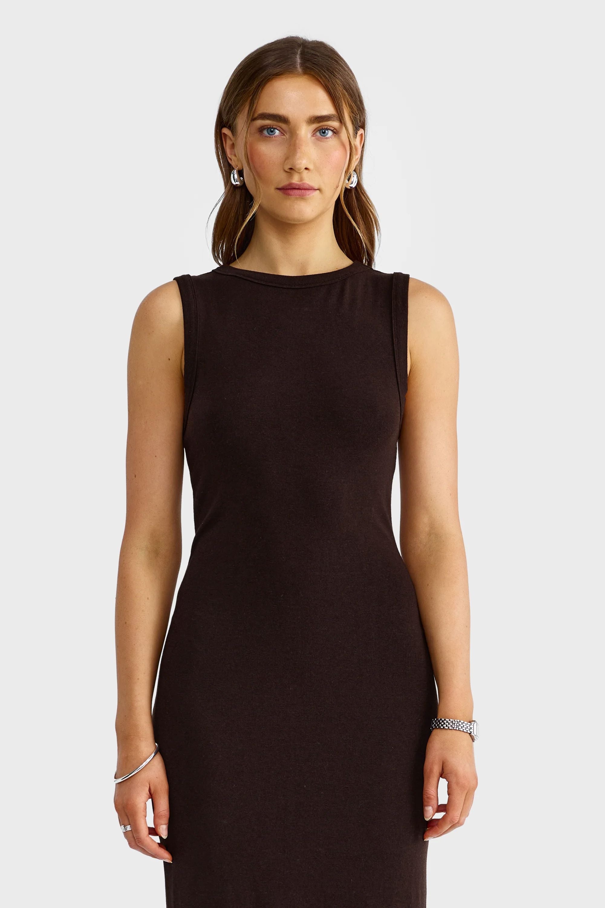Ortc Margot Sleeveless Midi Dress - Carob Midi Dress ortc Clothing Co. 
