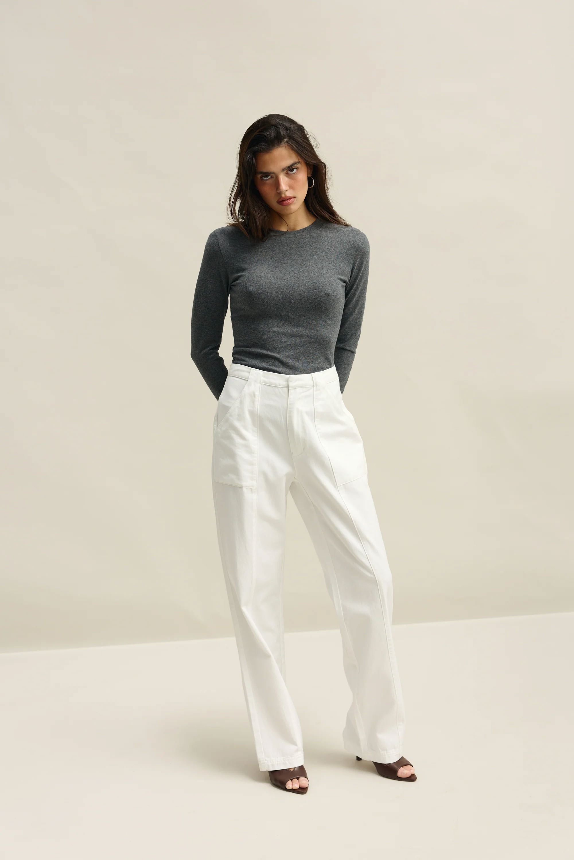 Ortc Maya Front Seam Pants - White Women's Pants ortc Clothing Co. 