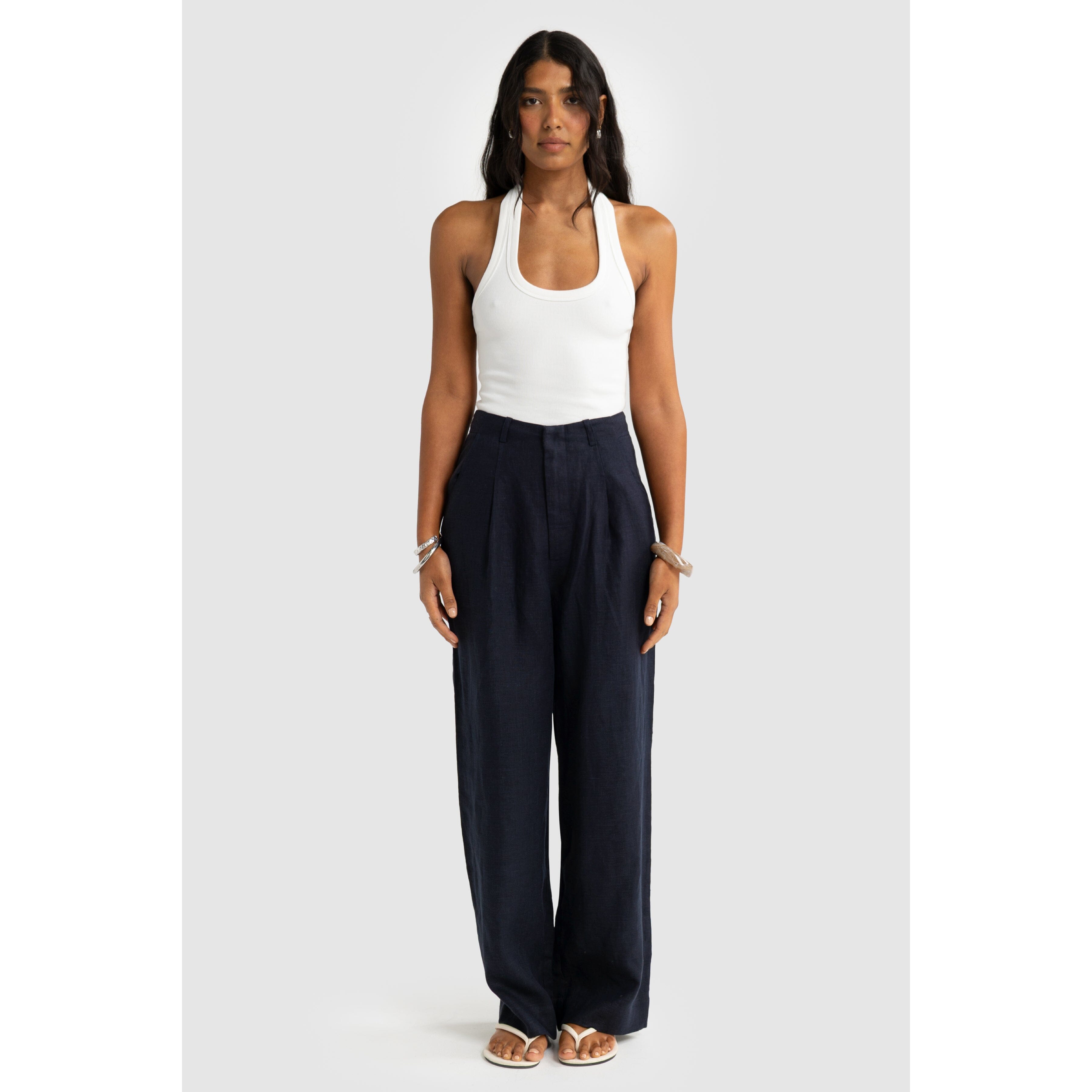 ORTC Savannah Linen Pants - French Navy ortc Clothing Co.