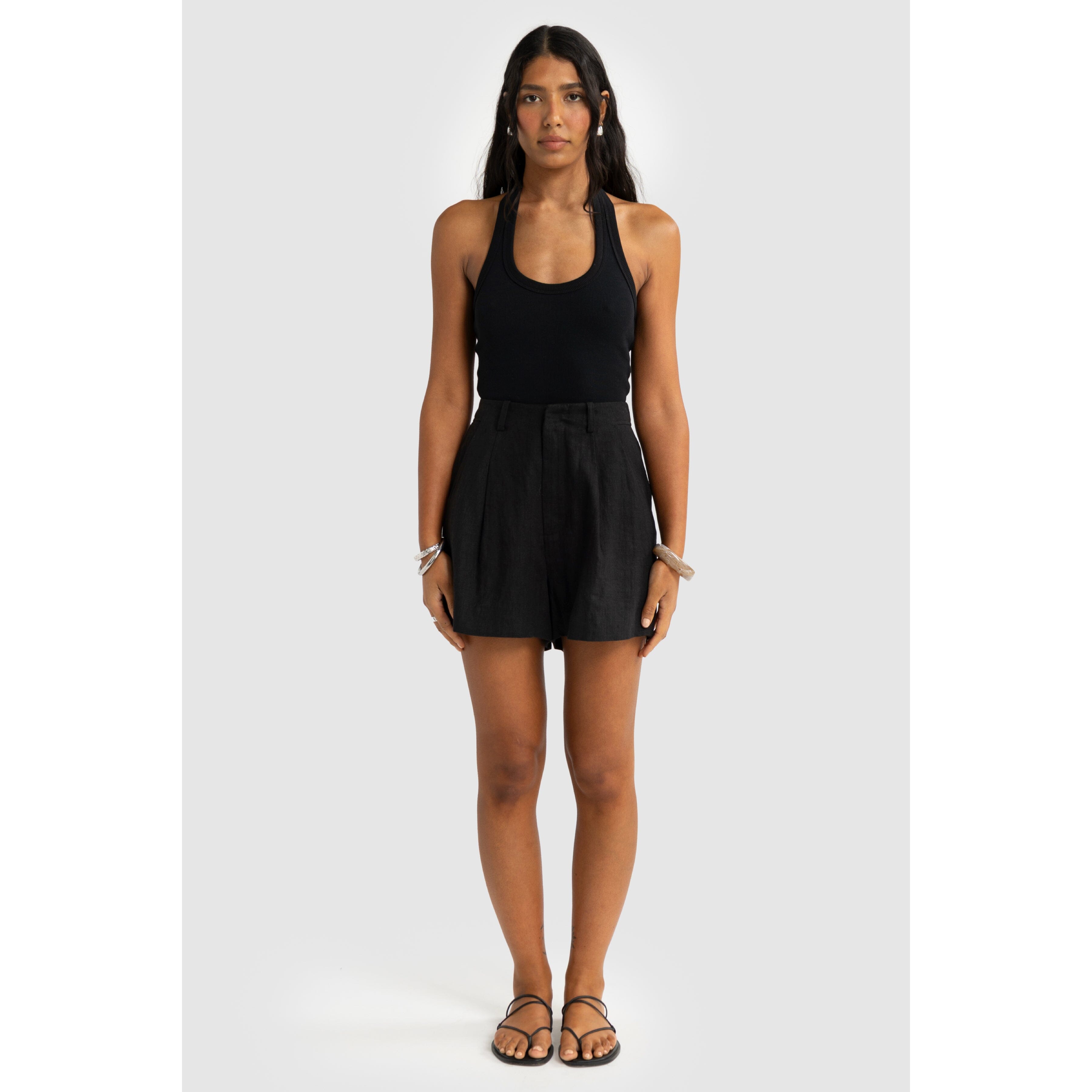 ORTC Savannah Linen Shorts - Black ortc Clothing Co.