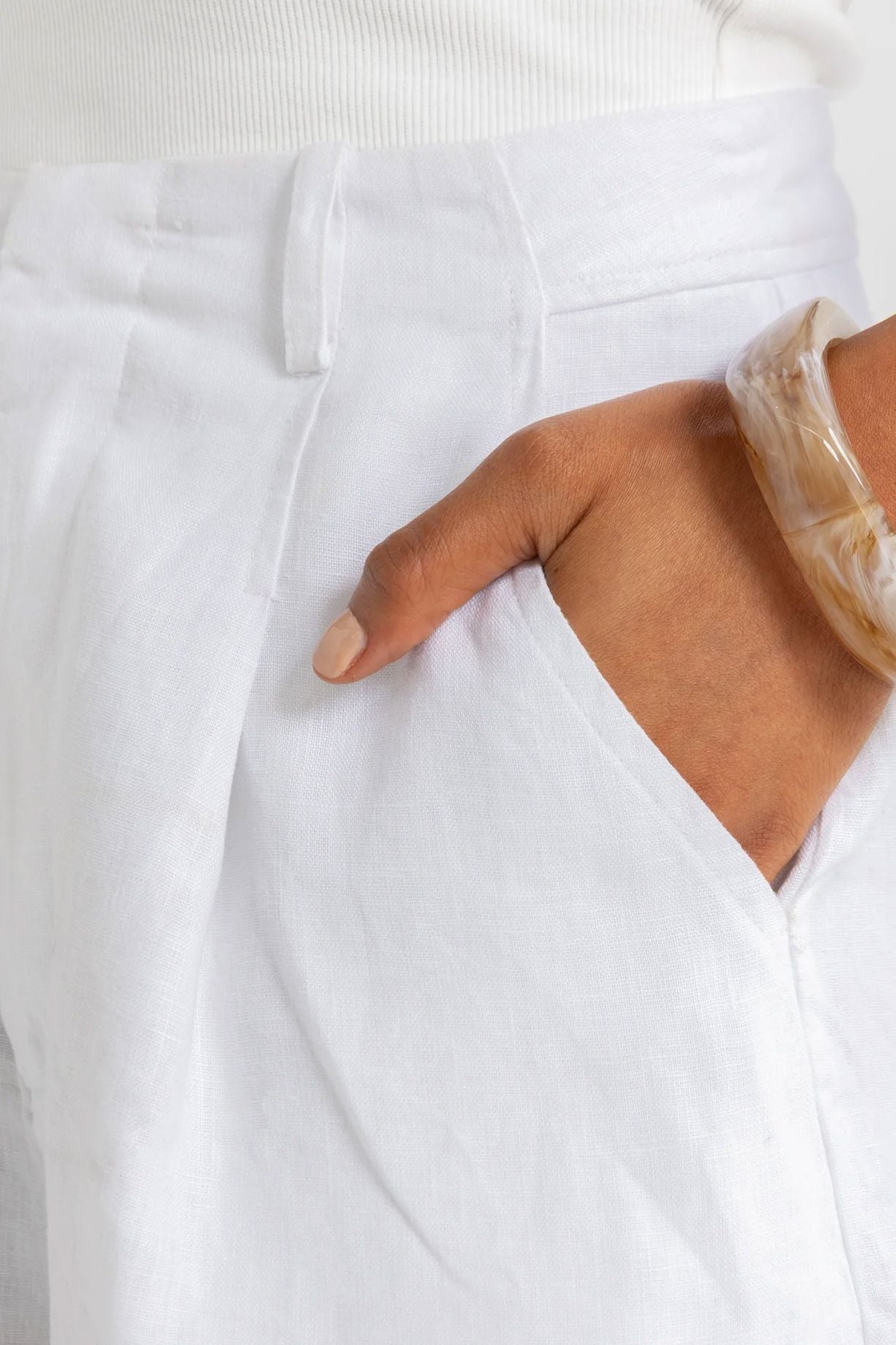 ORTC Savannah Linen Shorts - White ortc Clothing Co.