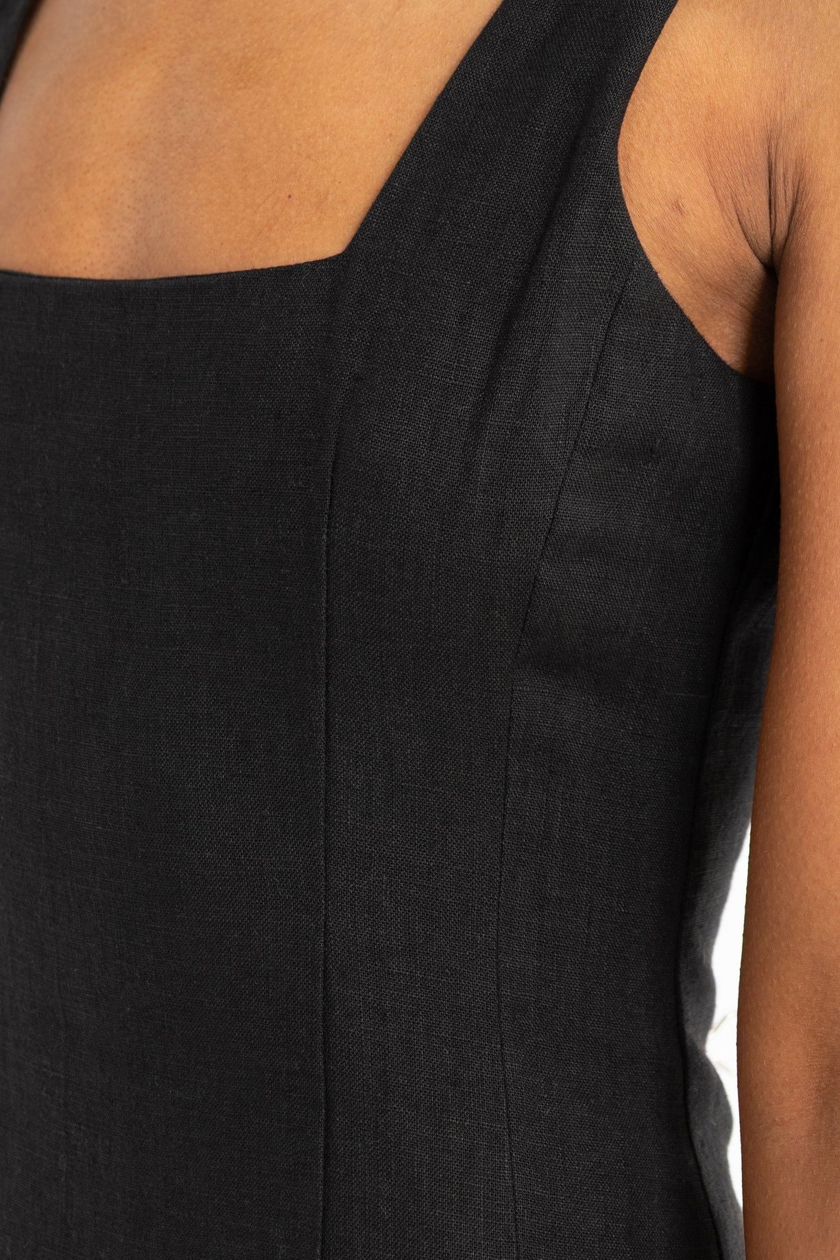 ORTC Zoey Linen Full Length Dress - Black ortc Clothing Co.