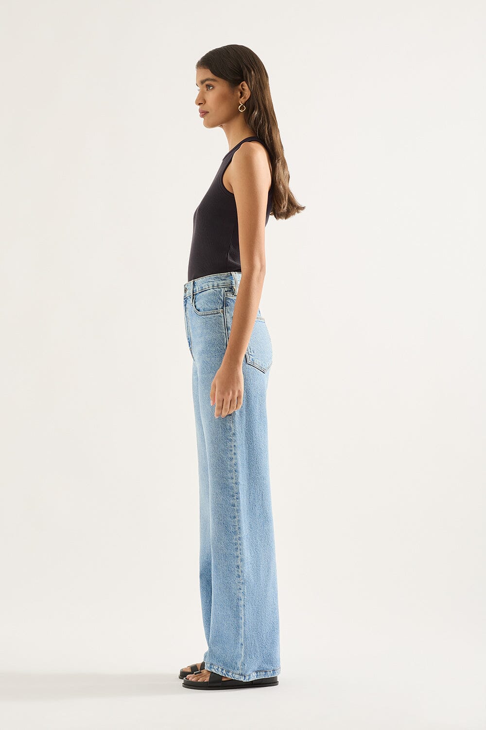 Outland Denim Ellie High Wide Leg Jean - Era Blue Outland Denim