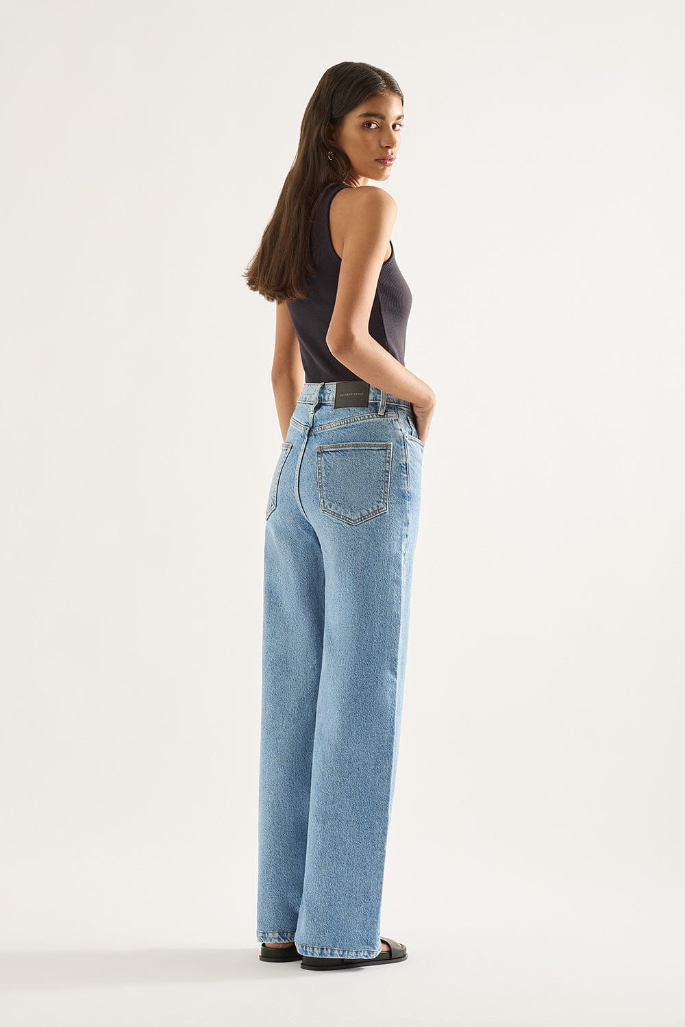 Outland Denim Ellie High Wide Leg Jean - Era Blue Outland Denim