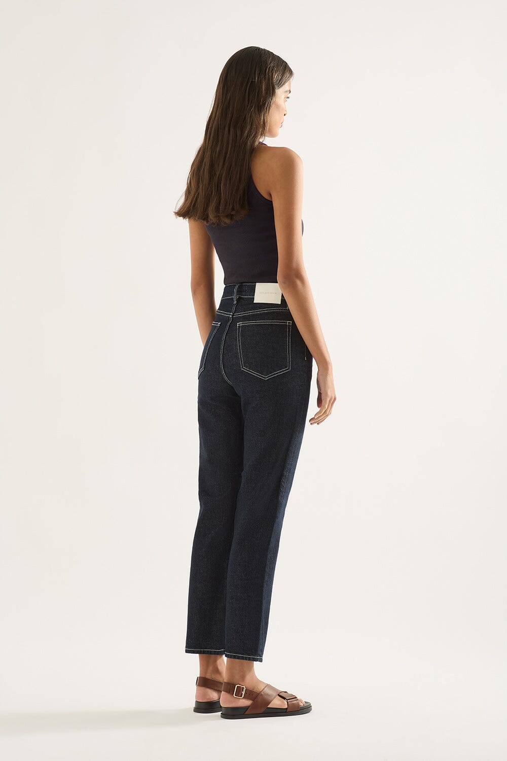 Outland Denim Zoe High-Rise Straight Crop- Rinse Outland Denim