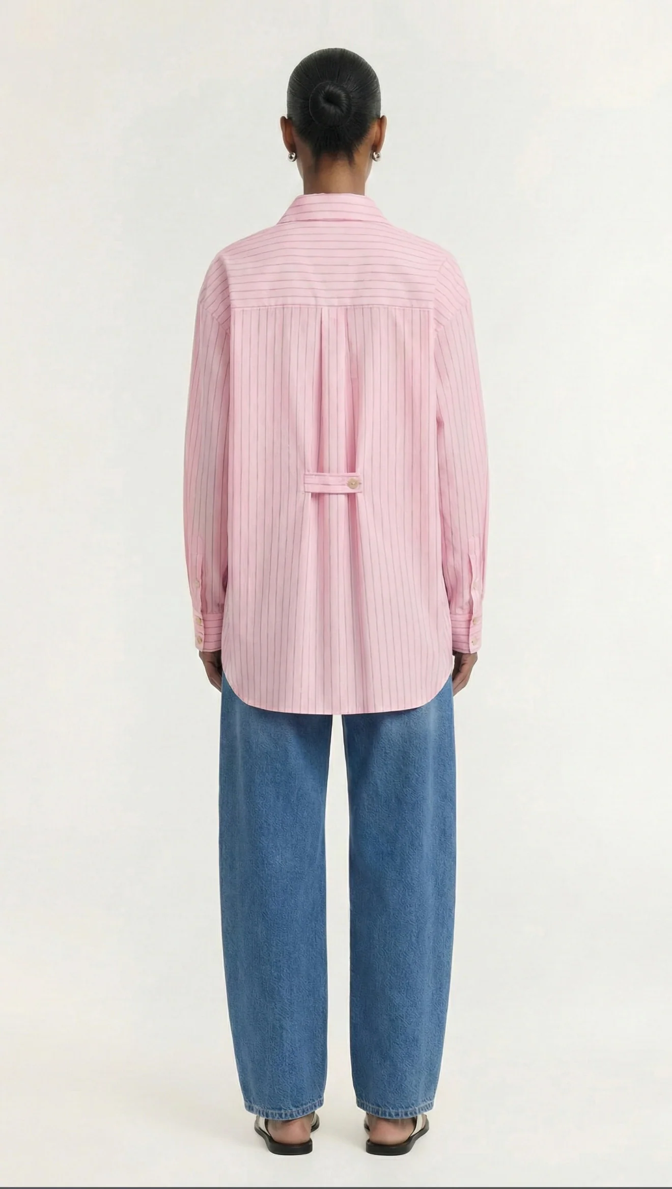 Staple The Label Kari Oversized Shirt - Pink/White Stripe