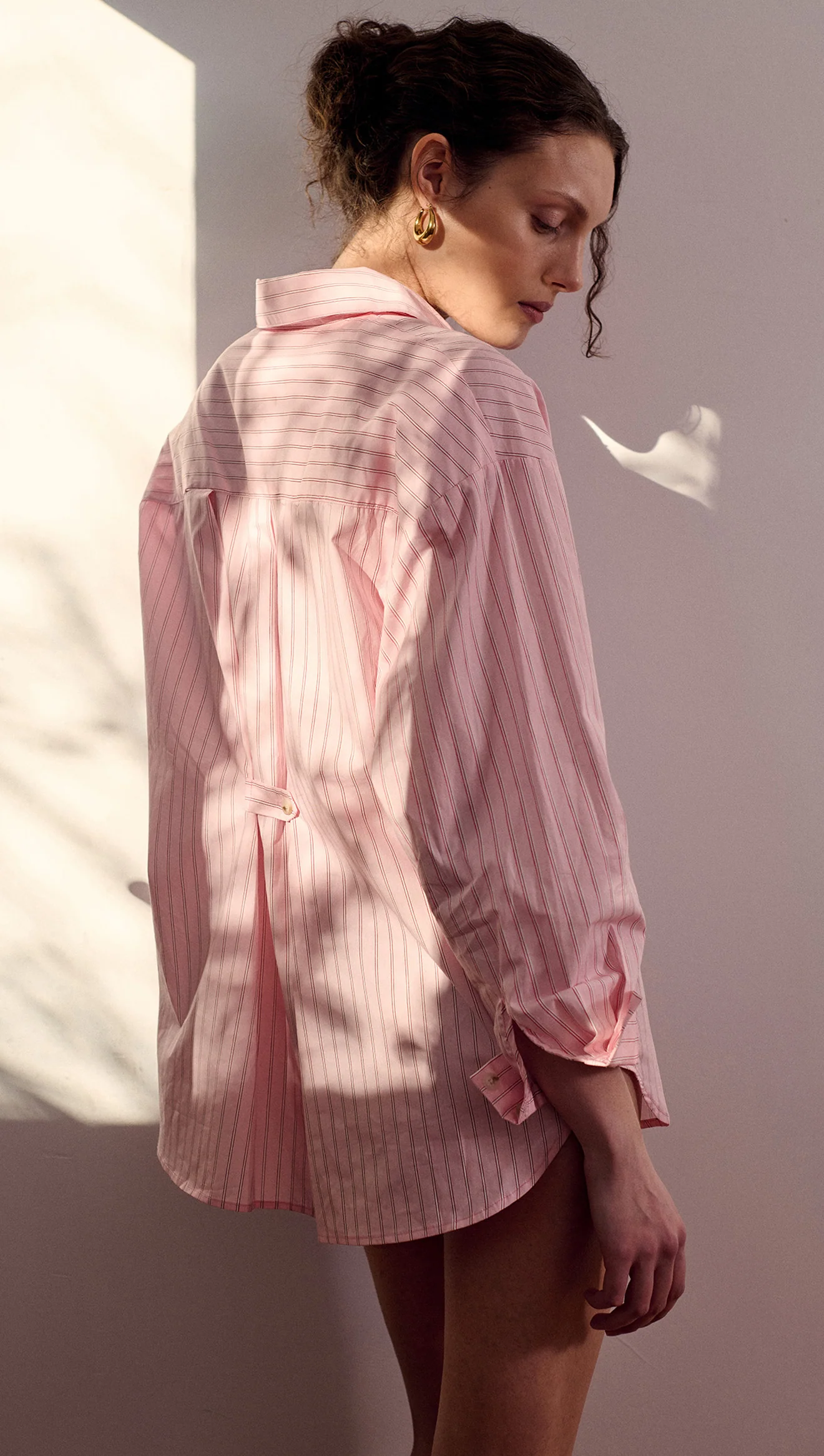Staple The Label Kari Oversized Shirt - Pink/White Stripe