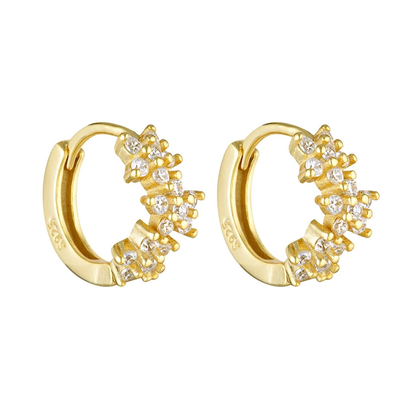 Porter Jewellery Galaxy Huggies - Gold/Clear Huggie Earrings Porter Jewellery 