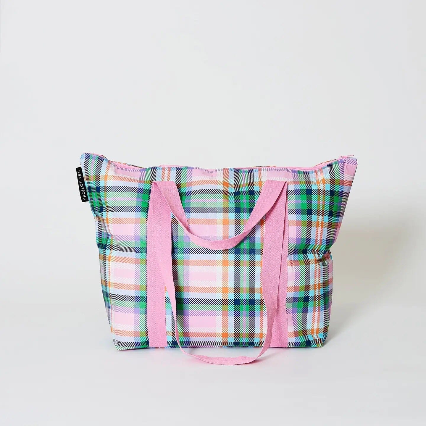 Project Ten Zip Medium Tote - Plaid Project Ten