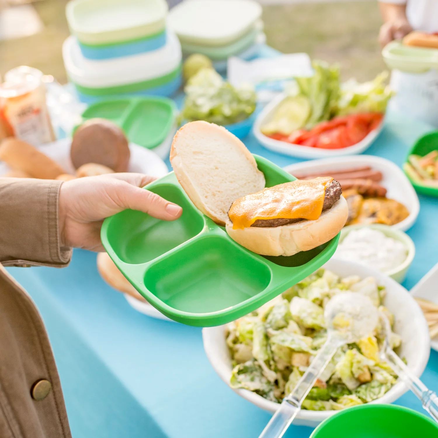 Re-Play Recycled Divided Plate - Kelly Green Re-Play Recycled Dinnerware