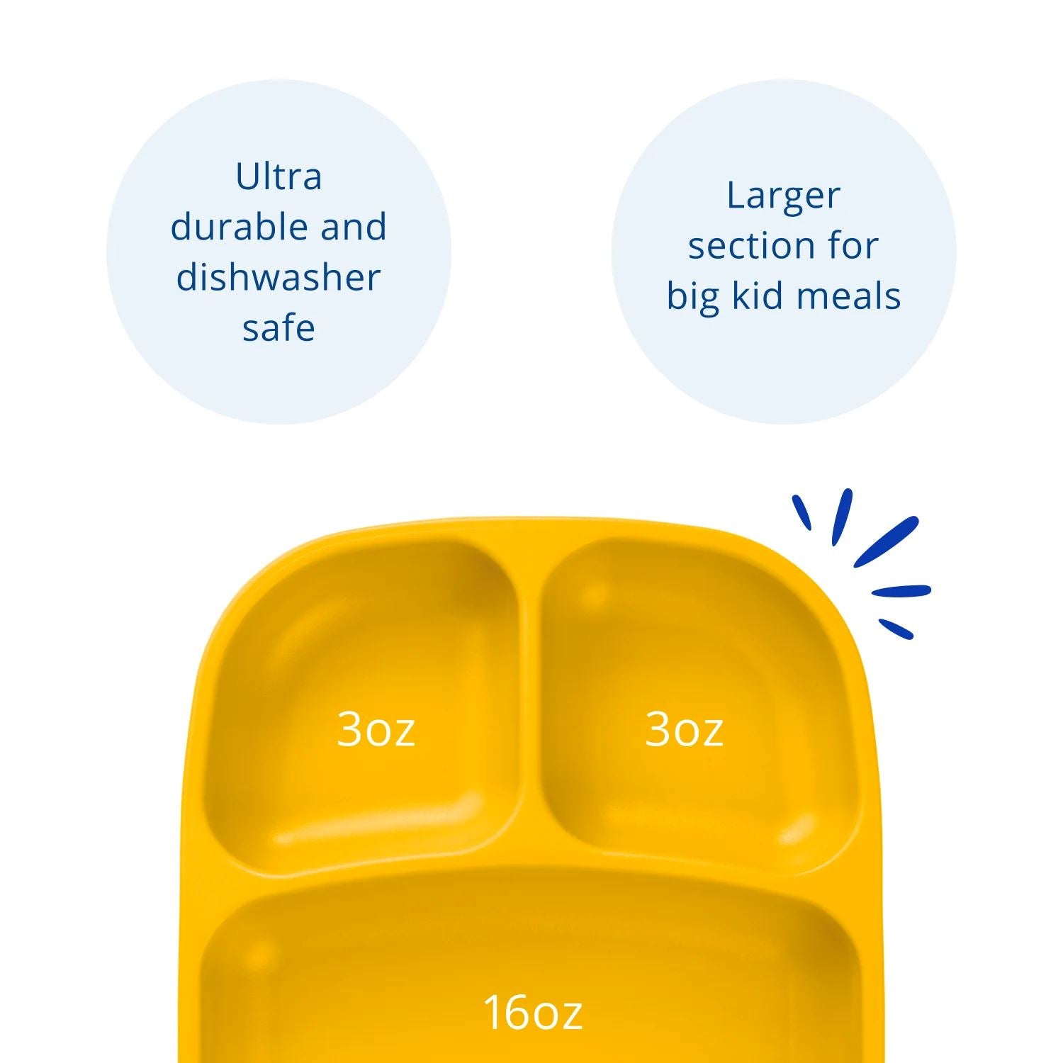 Re-Play Recycled Divided Tray - Sunny Yellow Re-Play Recycled Dinnerware