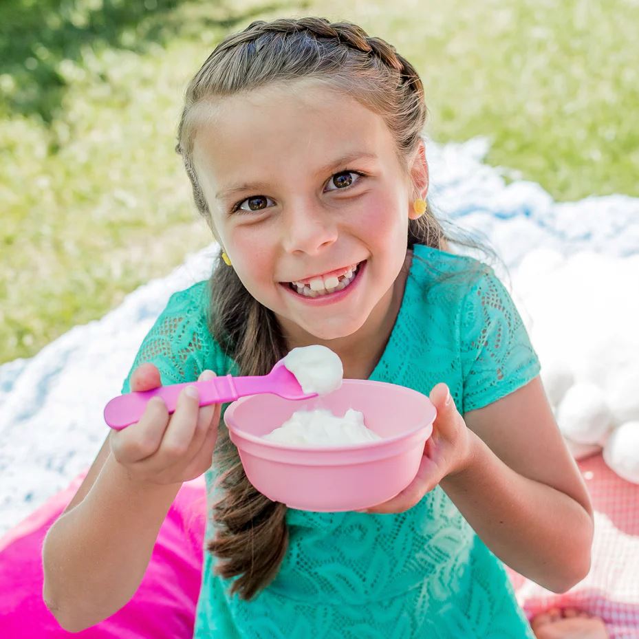 Re-Play Recycled Fork and Spoon - Bright Pink Re-Play Recycled Dinnerware