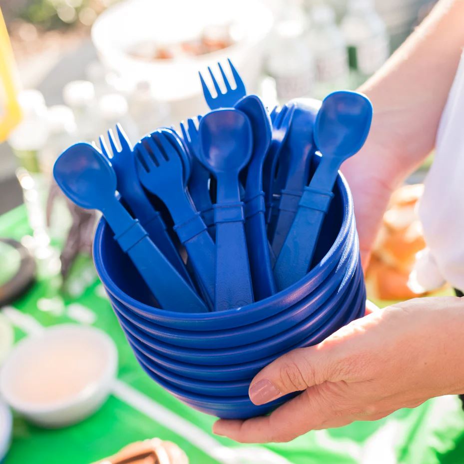 Re-Play Recycled Fork and Spoon - Navy Blue Re-Play Recycled Dinnerware