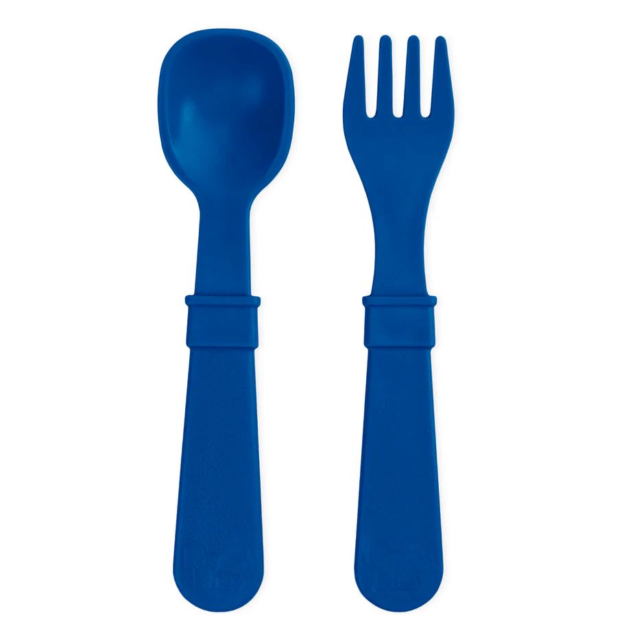 Re-Play Recycled Fork and Spoon - Navy Blue Re-Play Recycled Dinnerware