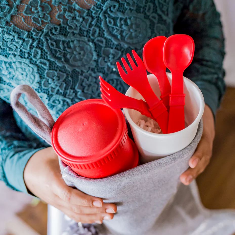 Re-Play Recycled Fork and Spoon - Red Re-Play Recycled Dinnerware