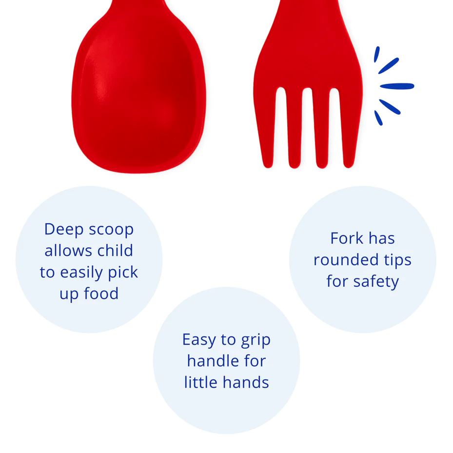 Re-Play Recycled Fork and Spoon - Red Re-Play Recycled Dinnerware