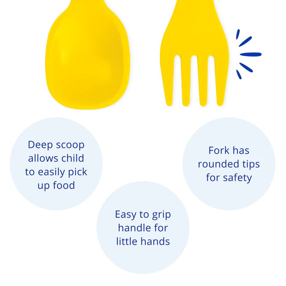 Re-Play Recycled Fork and Spoon - Yellow Re-Play Recycled Dinnerware