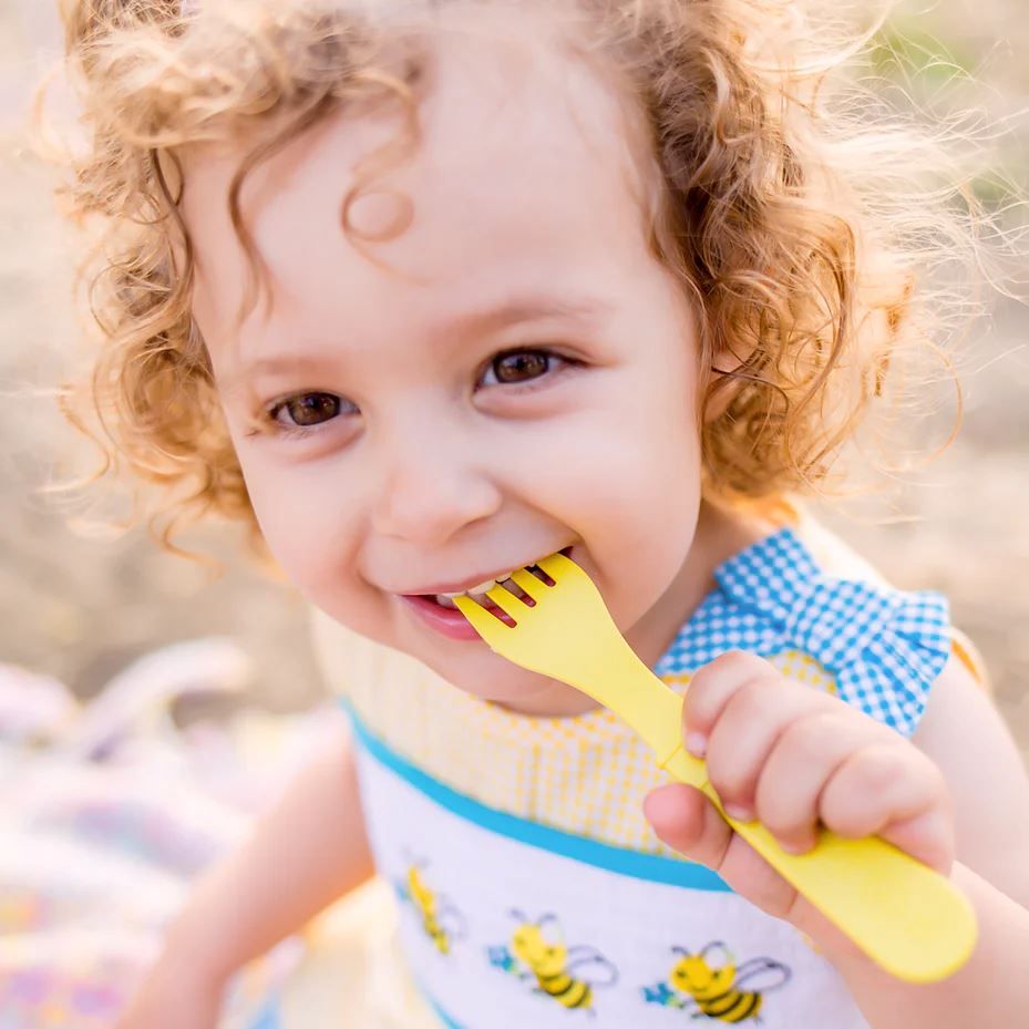 Re-Play Recycled Fork and Spoon - Yellow Re-Play Recycled Dinnerware