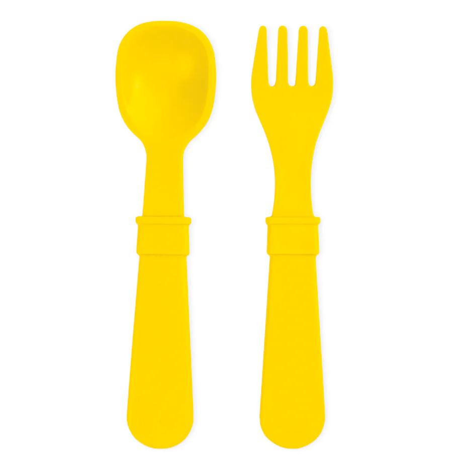 Re-Play Recycled Fork and Spoon - Yellow Re-Play Recycled Dinnerware