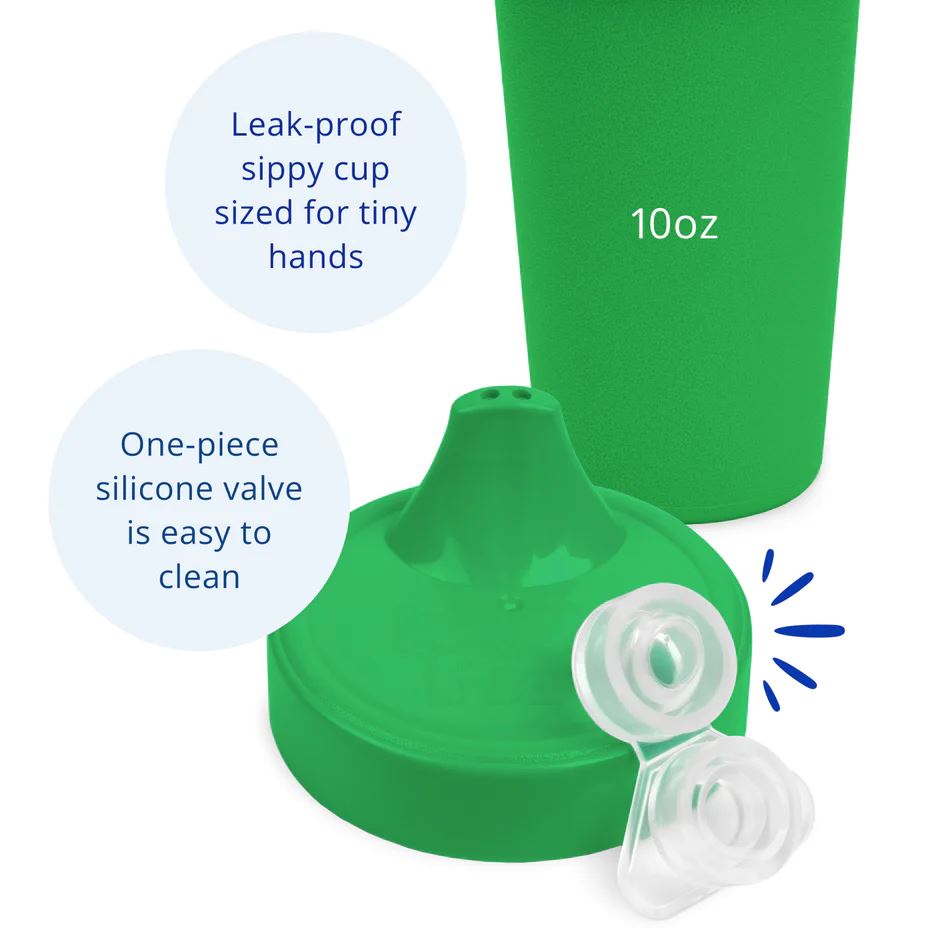 Re-Play Recycled No Spill Sippy Cup - Kelly Green Re-Play Recycled Dinnerware