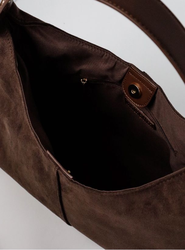 Remy Suede Shoulder Bag - Brown Angels Whisper Accessories
