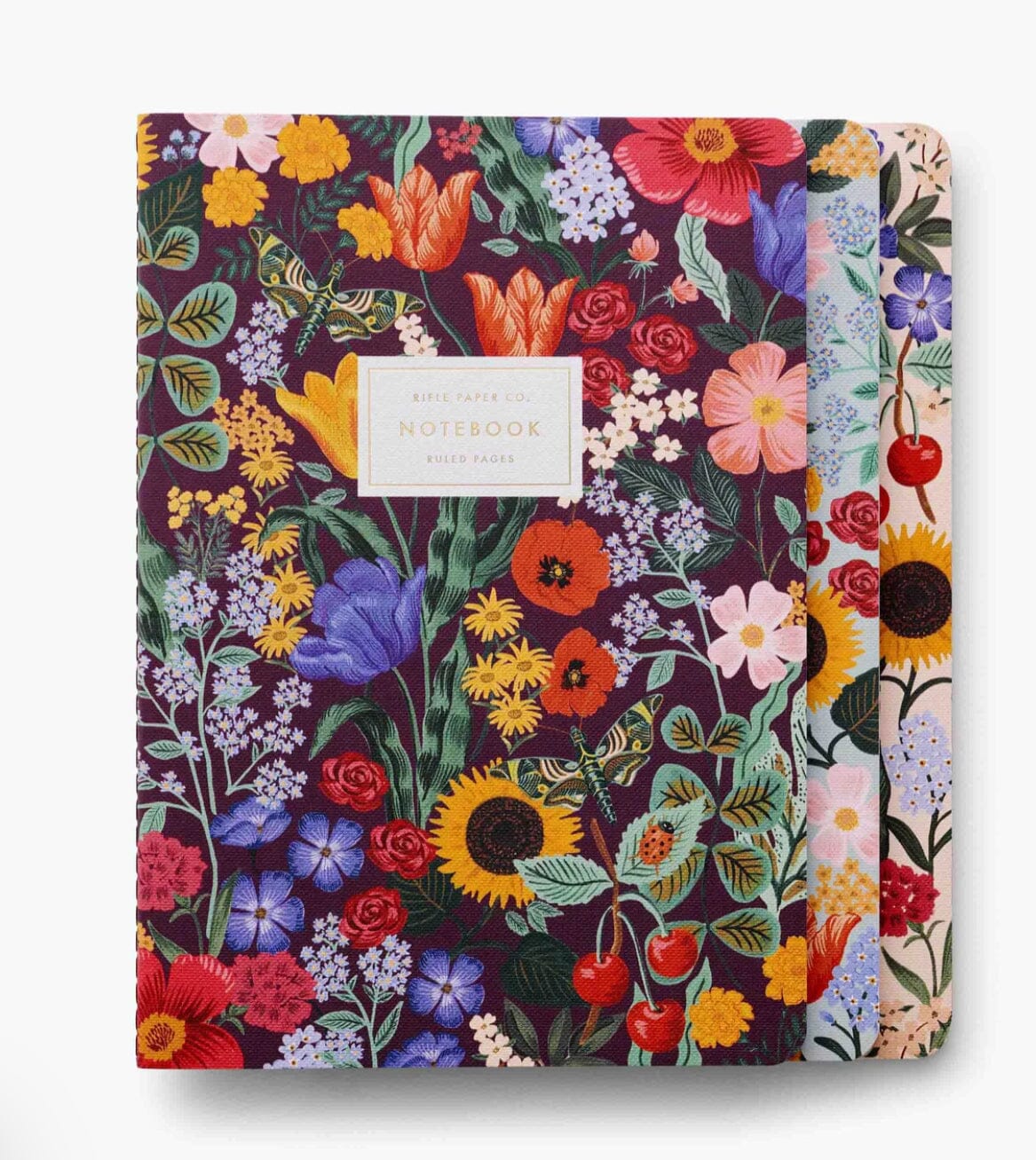 Rifle Paper Co Pack of 3 Stitched Ruled Large Notebooks - Blossom Note Book Rifle Paper Co 