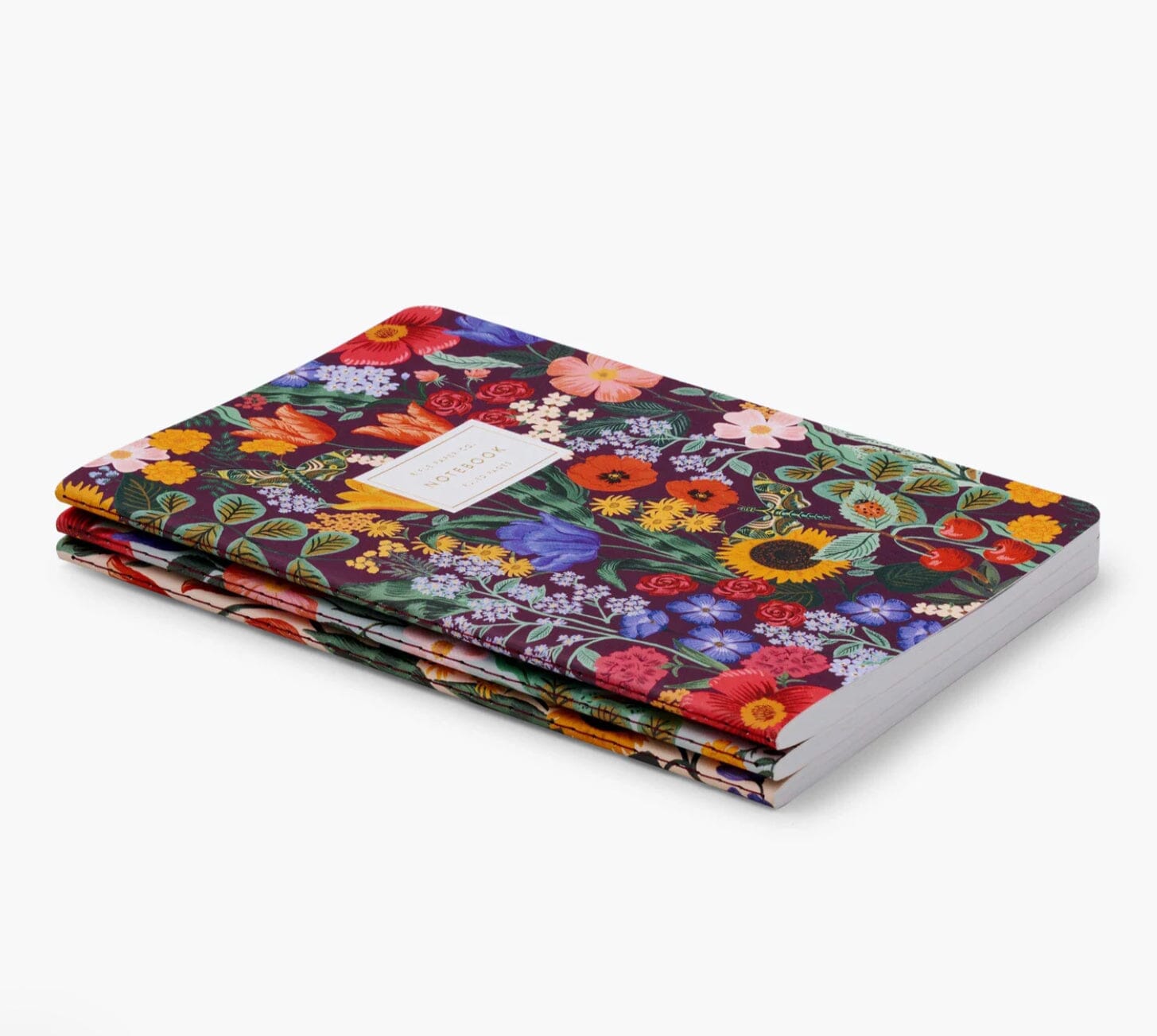 Rifle Paper Co Pack of 3 Stitched Ruled Large Notebooks - Blossom Note Book Rifle Paper Co 