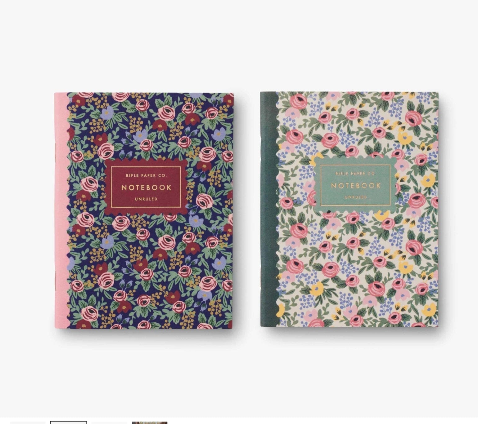 Rifle Paper Co Pack of Two Plain Notebooks - Rosa Note Book Rifle Paper Co 