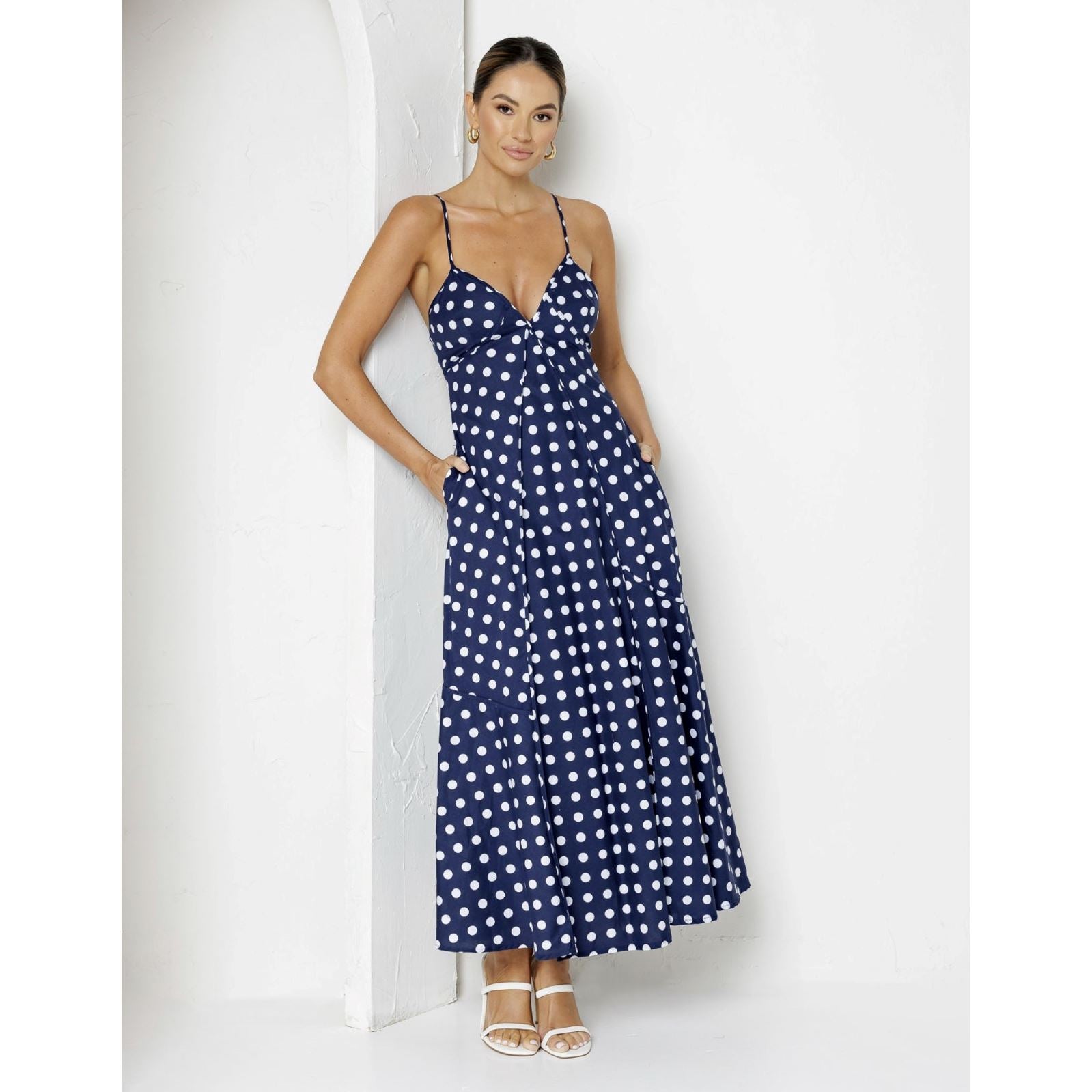 Rosebullet Navy Polkadot Dress Rosebullet