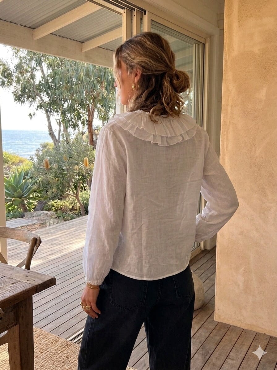 Mondara Ruffles Shirt - Off-white Eclectic House