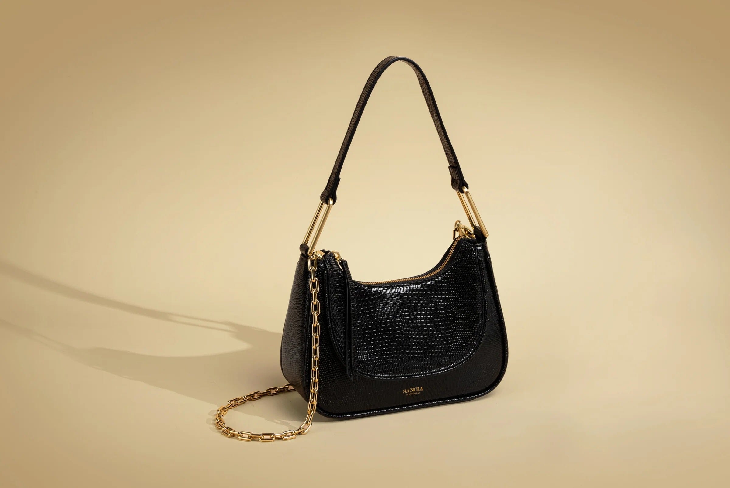 Sancia The Loja Bag - Black Lizard Sancia